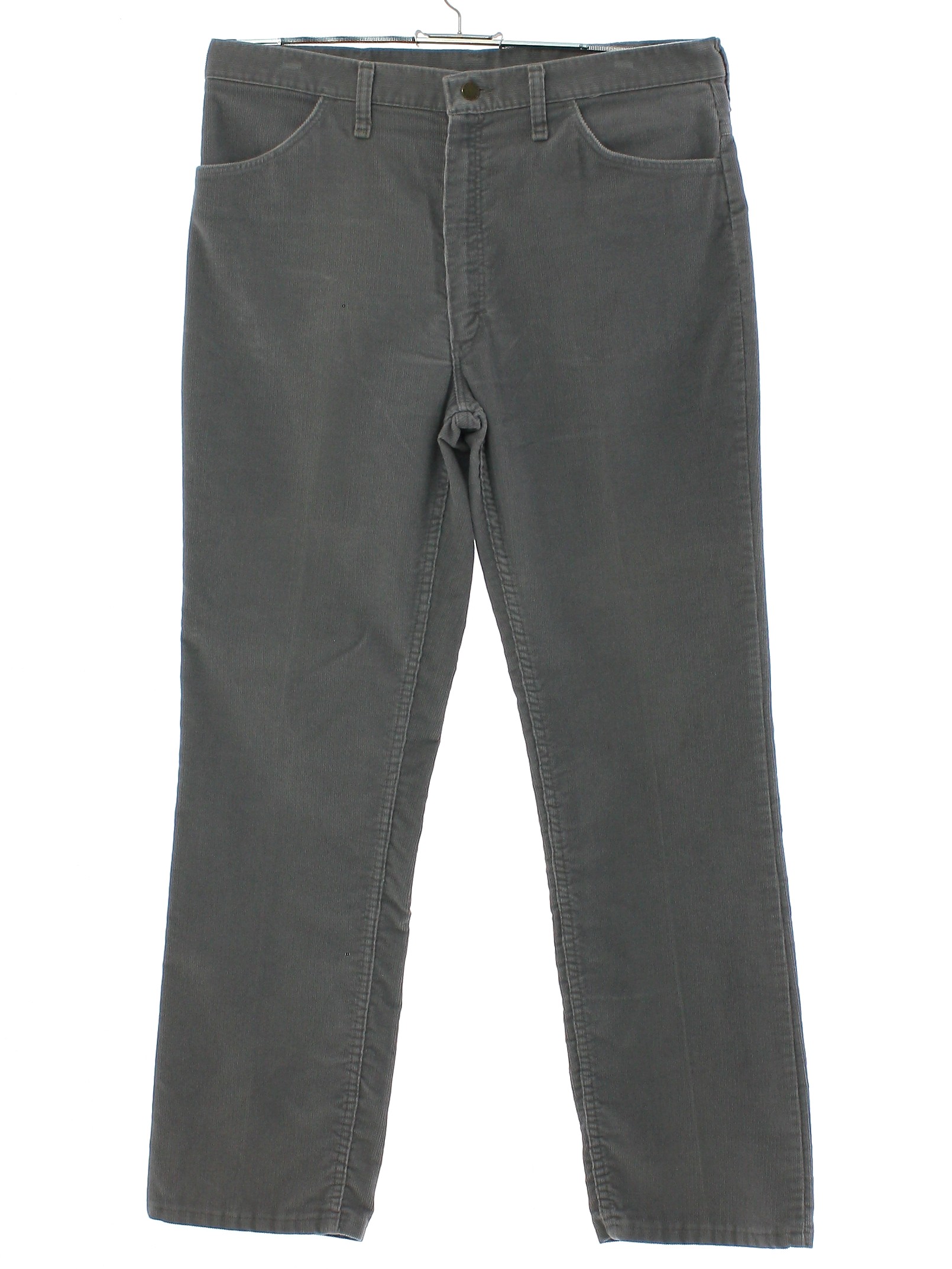 80s Pants (Rustler): Early 80s -Rustler- Mens gray solid colored cotton ...