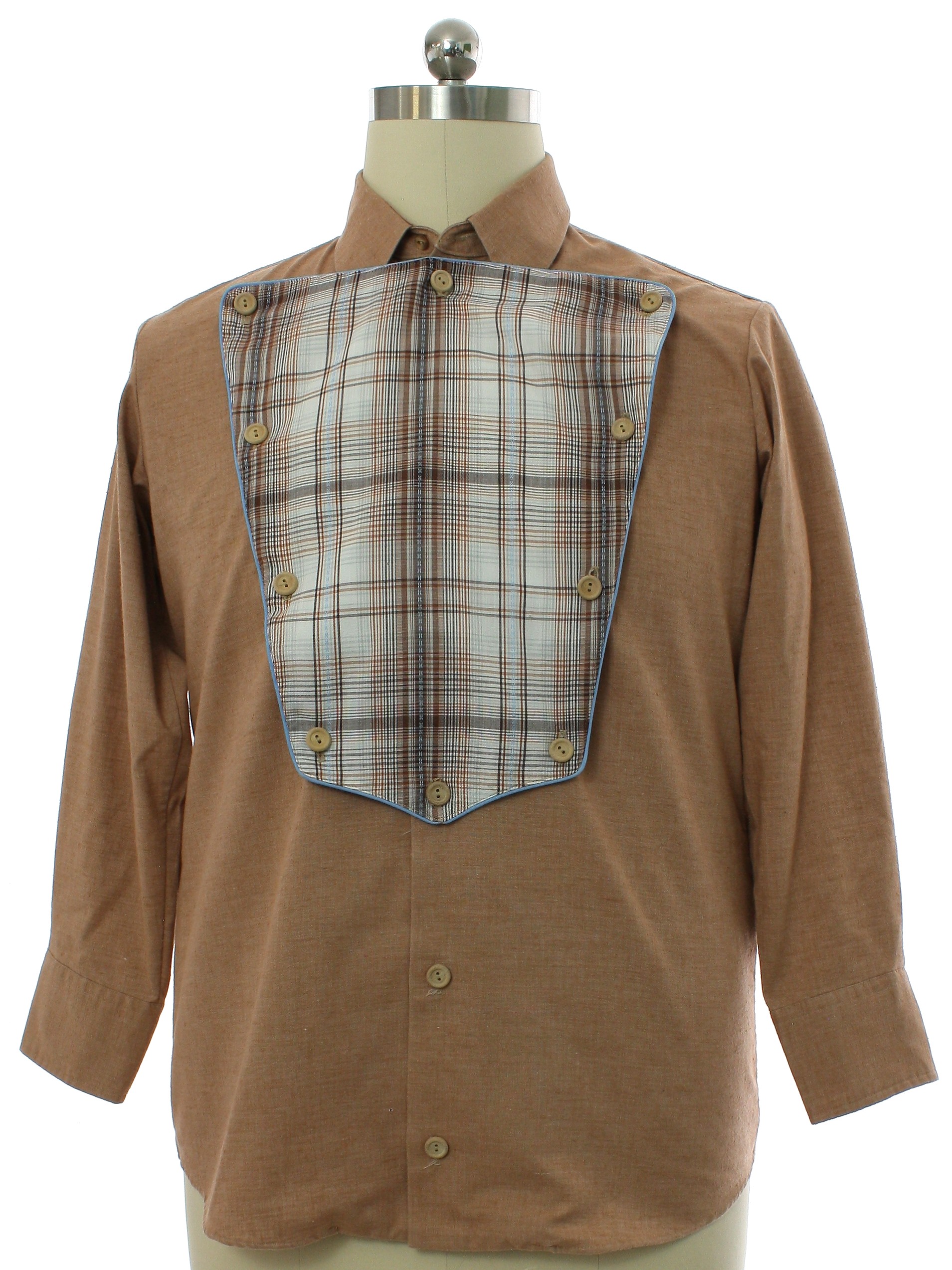Vintage Miller Seventies Western Shirt: 70s -Miller- Mens clay