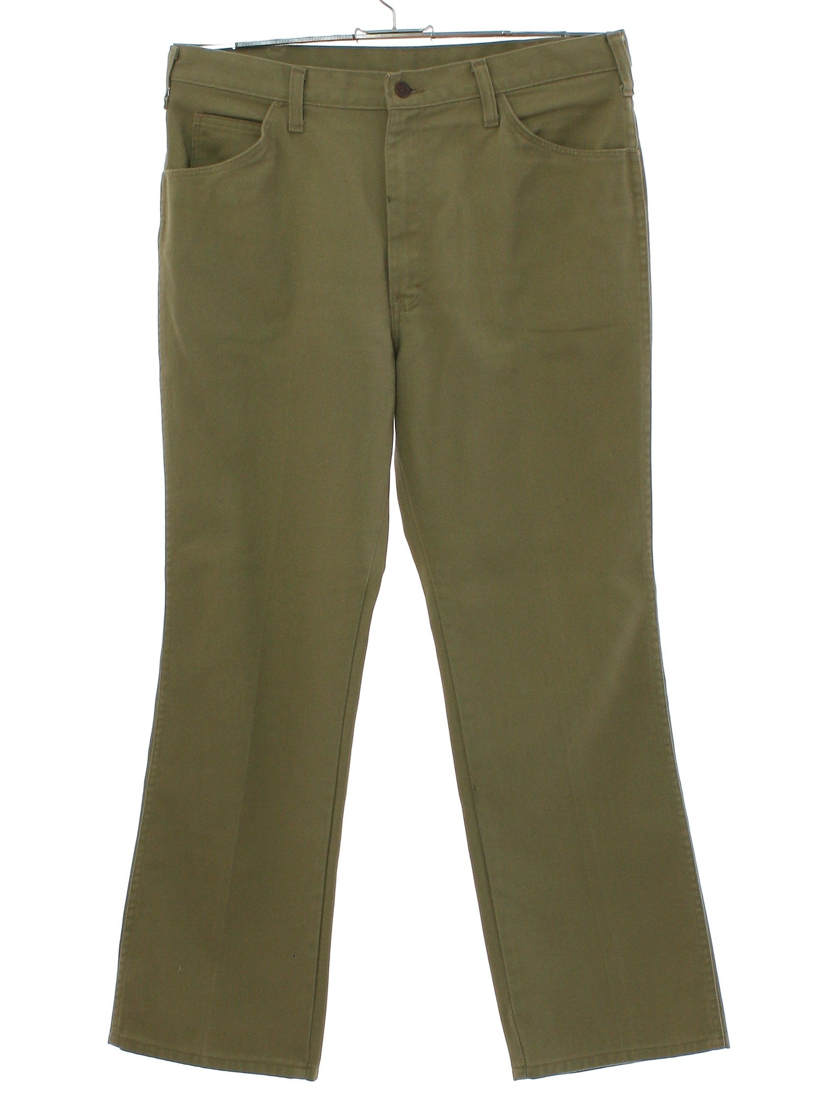 Retro 1970s Pants: 70s -Dickies- Mens tan solid colored cotton ...