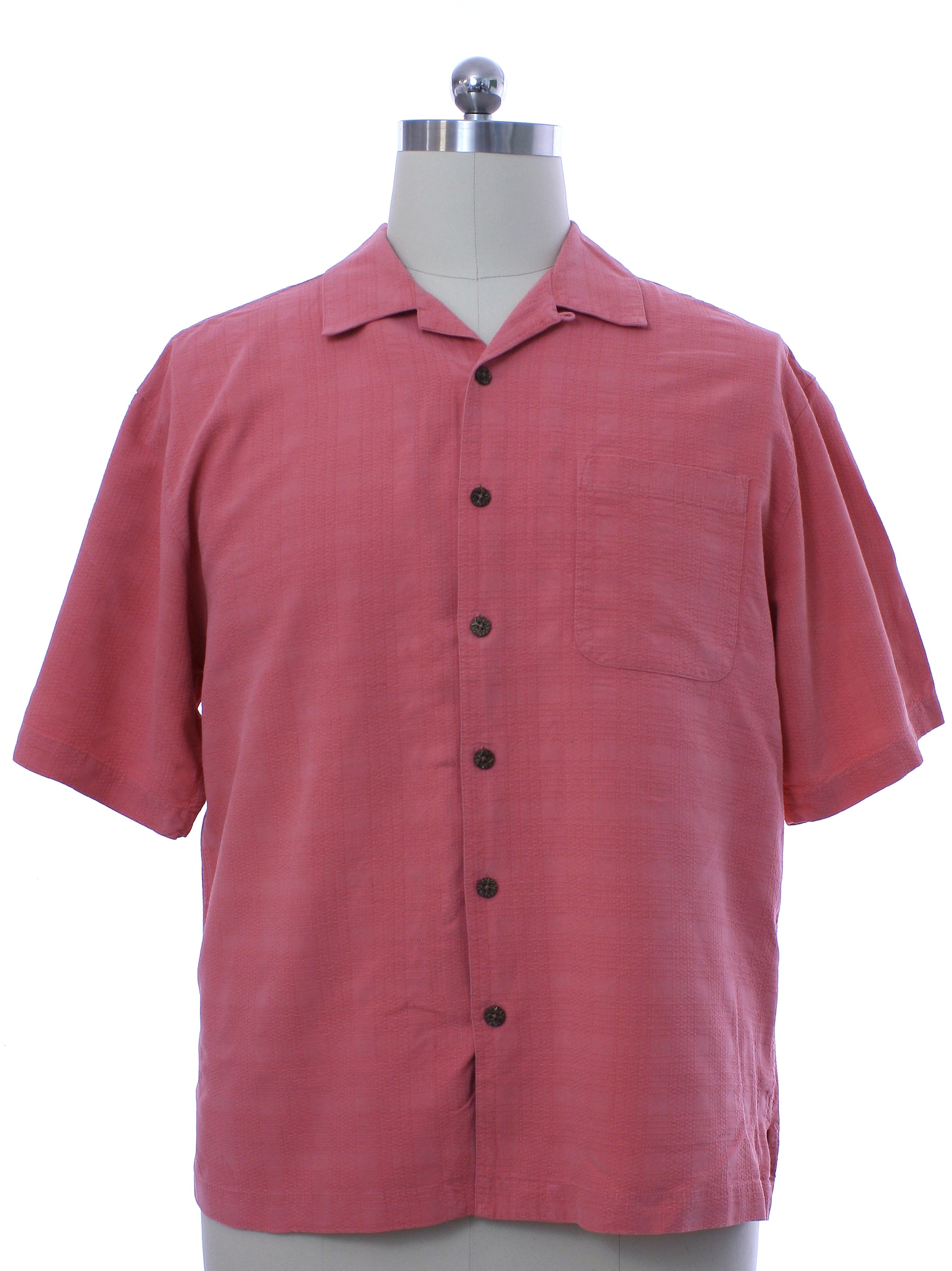 Shirt: 90s -Joseph and Feiss- Mens coral orange background heavy ...