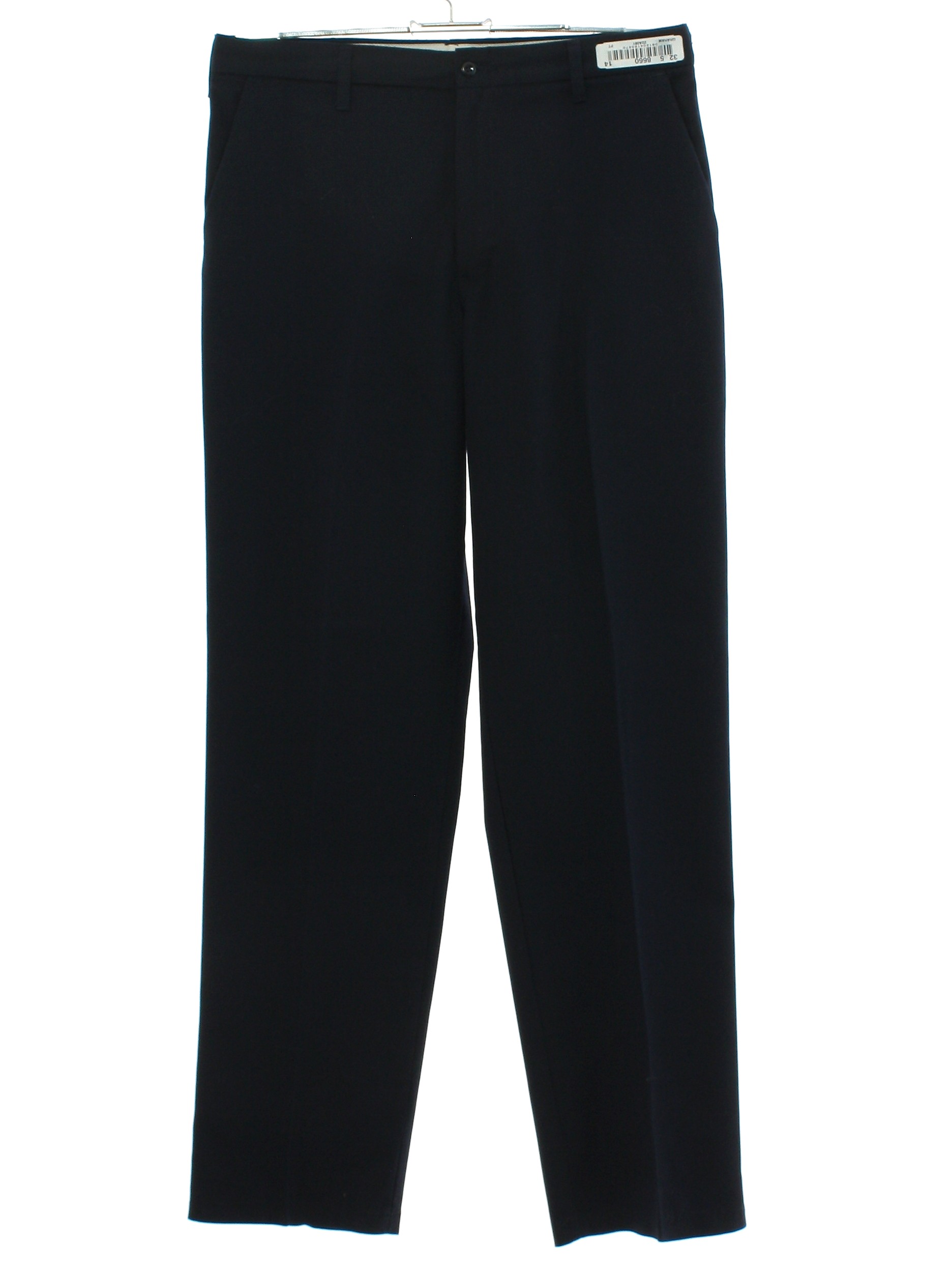 Pants: 90s -Cintas- Mens midnight blue solid colored polyester cotton ...