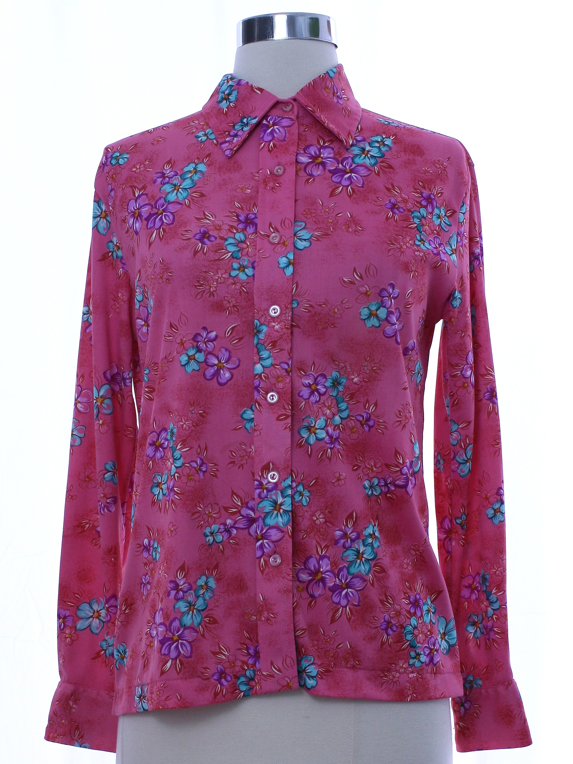 70s Print Disco Shirt (Care Label): 70s -Care Label- Womens fuchsia ...