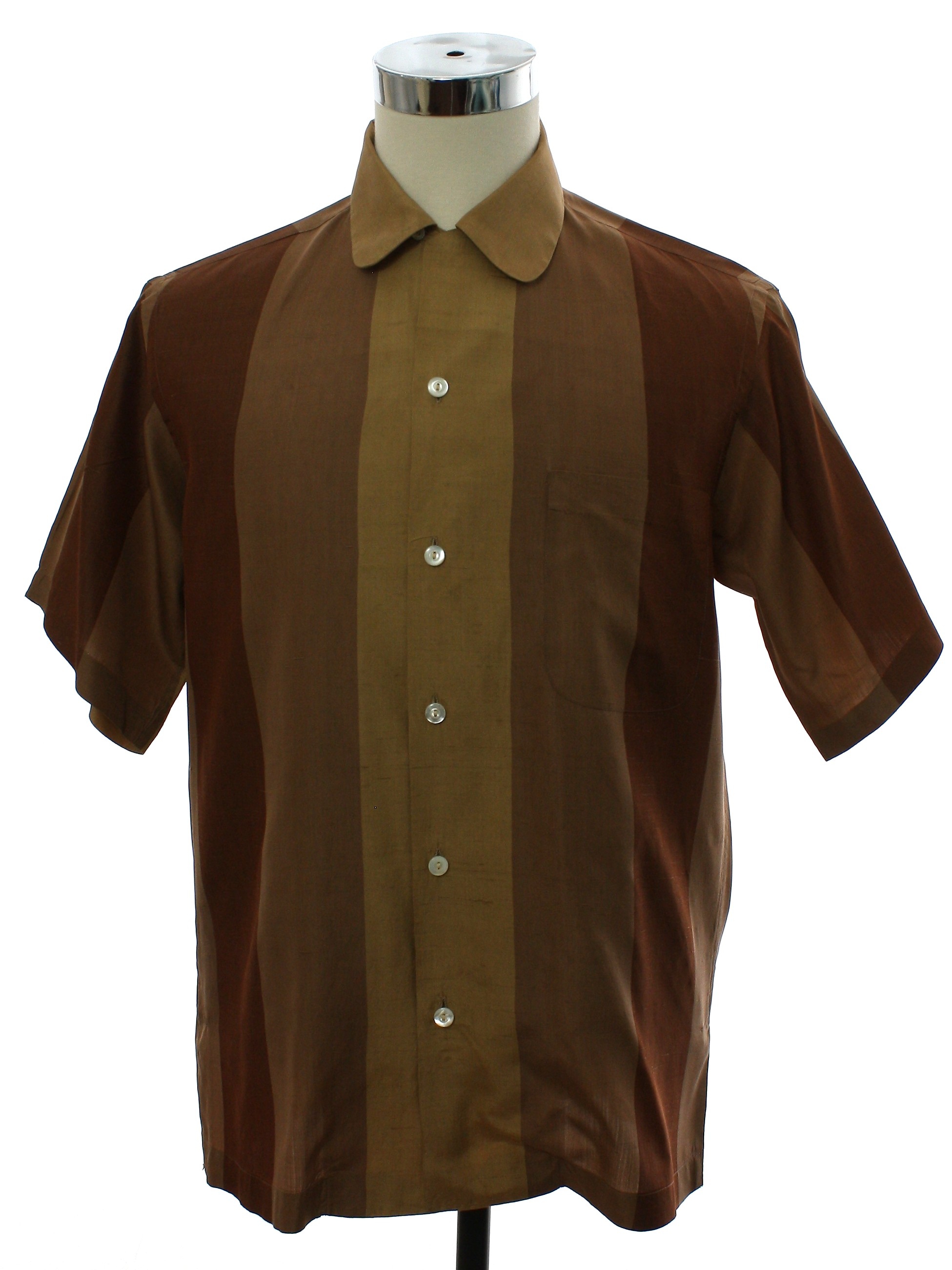 Fifties Damon Shirt: 50s -Damon- Mens shades of tan and brown ...