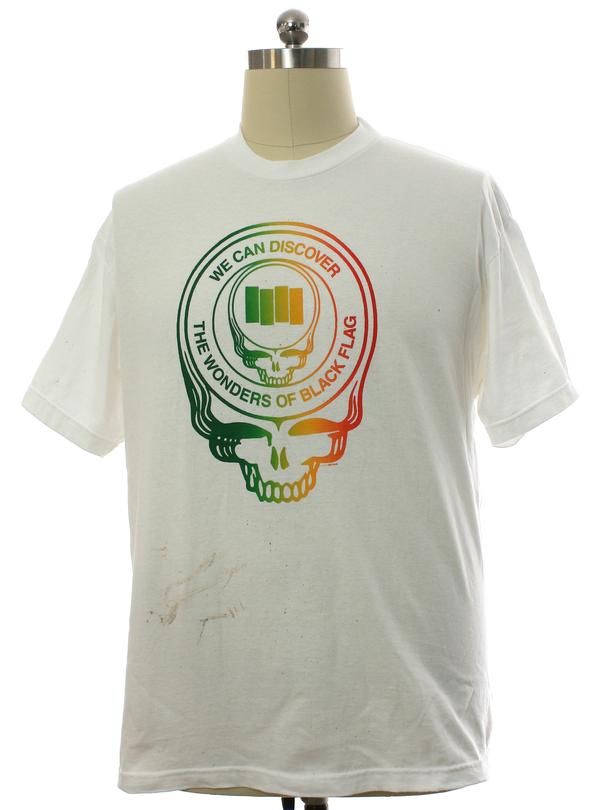 T Shirt 90s Alstyle Apparel And Activewear Made In Mexico Mens White Background With Greens 