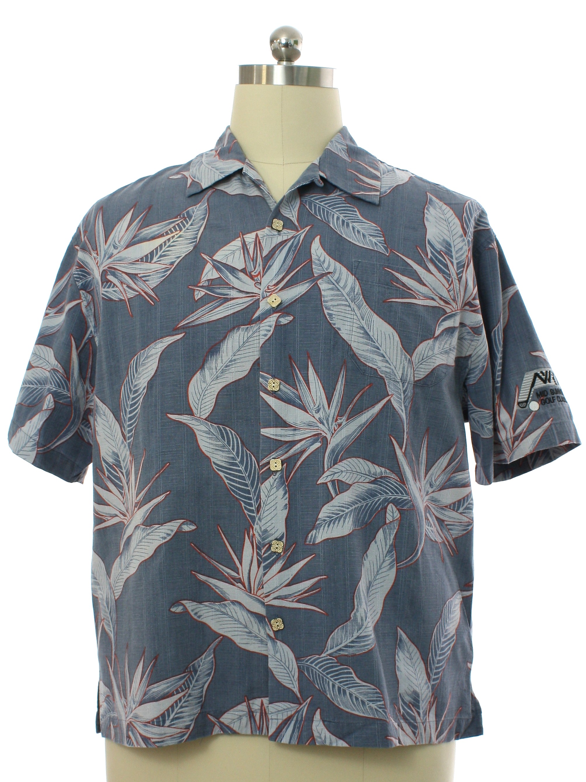 Hawaiian Shirt: Newer Than 90s -Jamaica Jaxx- Mens dusty blue ...