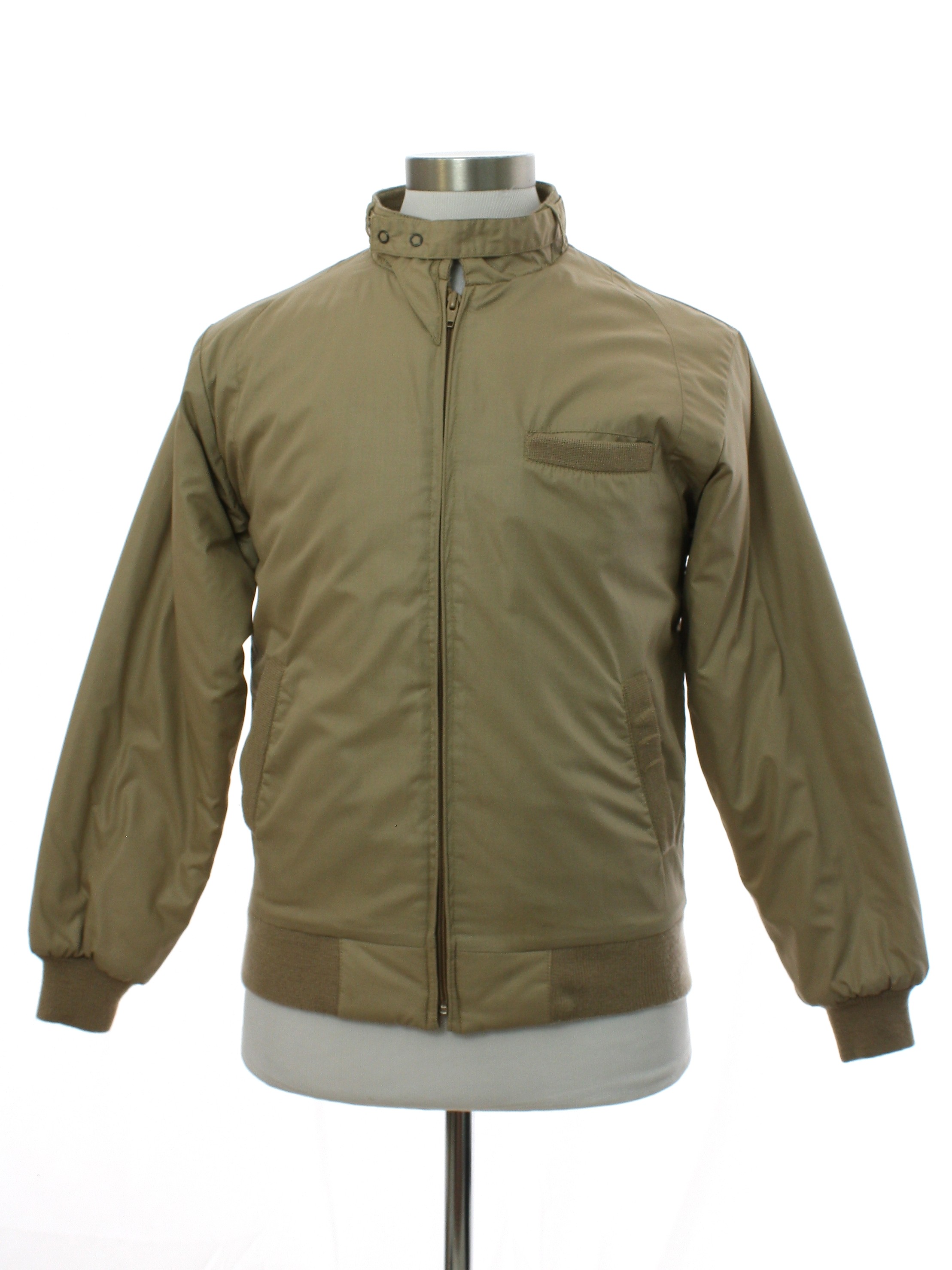 Retro 80's Jacket: 80s -Anthony Foxx- Mens tan polyester cotton blend ...