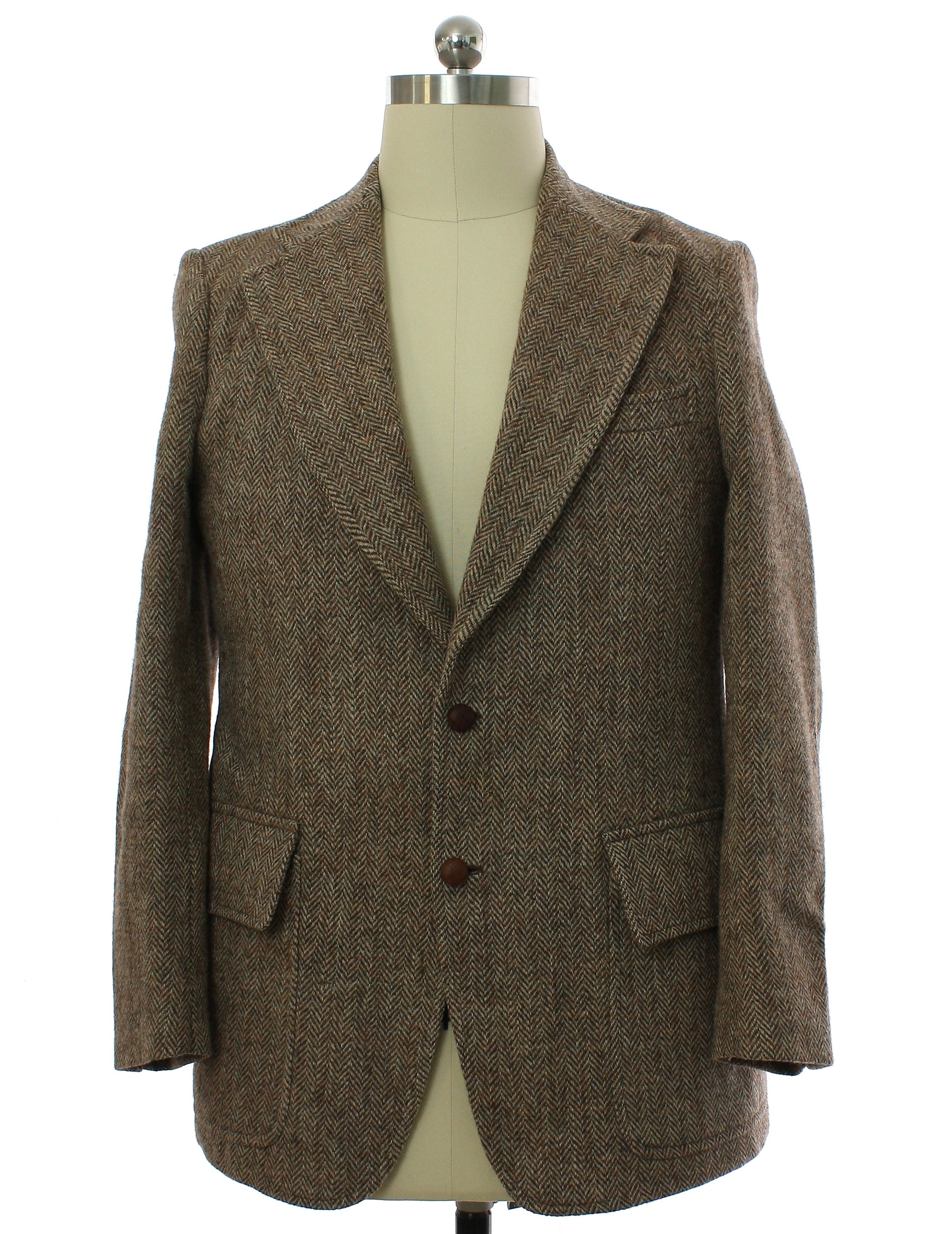 Roos Atkins Harris Tweed 70's Vintage Jacket: 70s -Roos Atkins