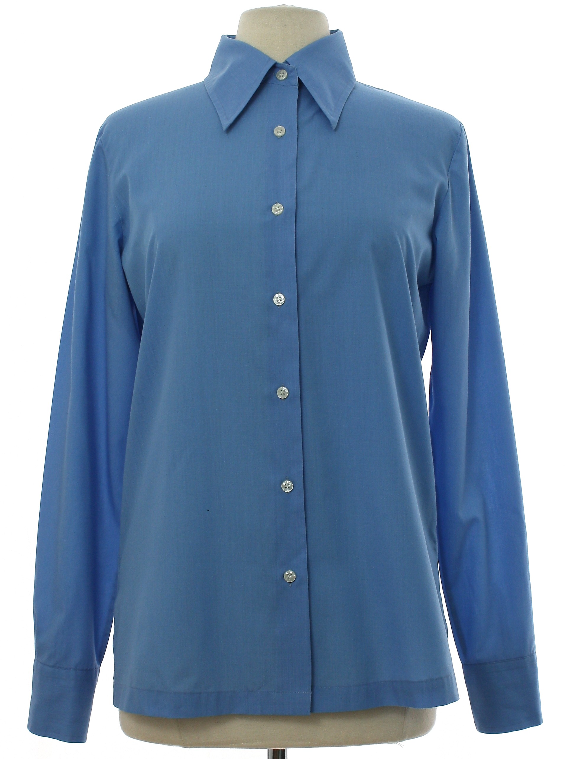 Retro 1970's Shirt (Lane Bryant) : 70s -Lane Bryant- Womens light blue ...