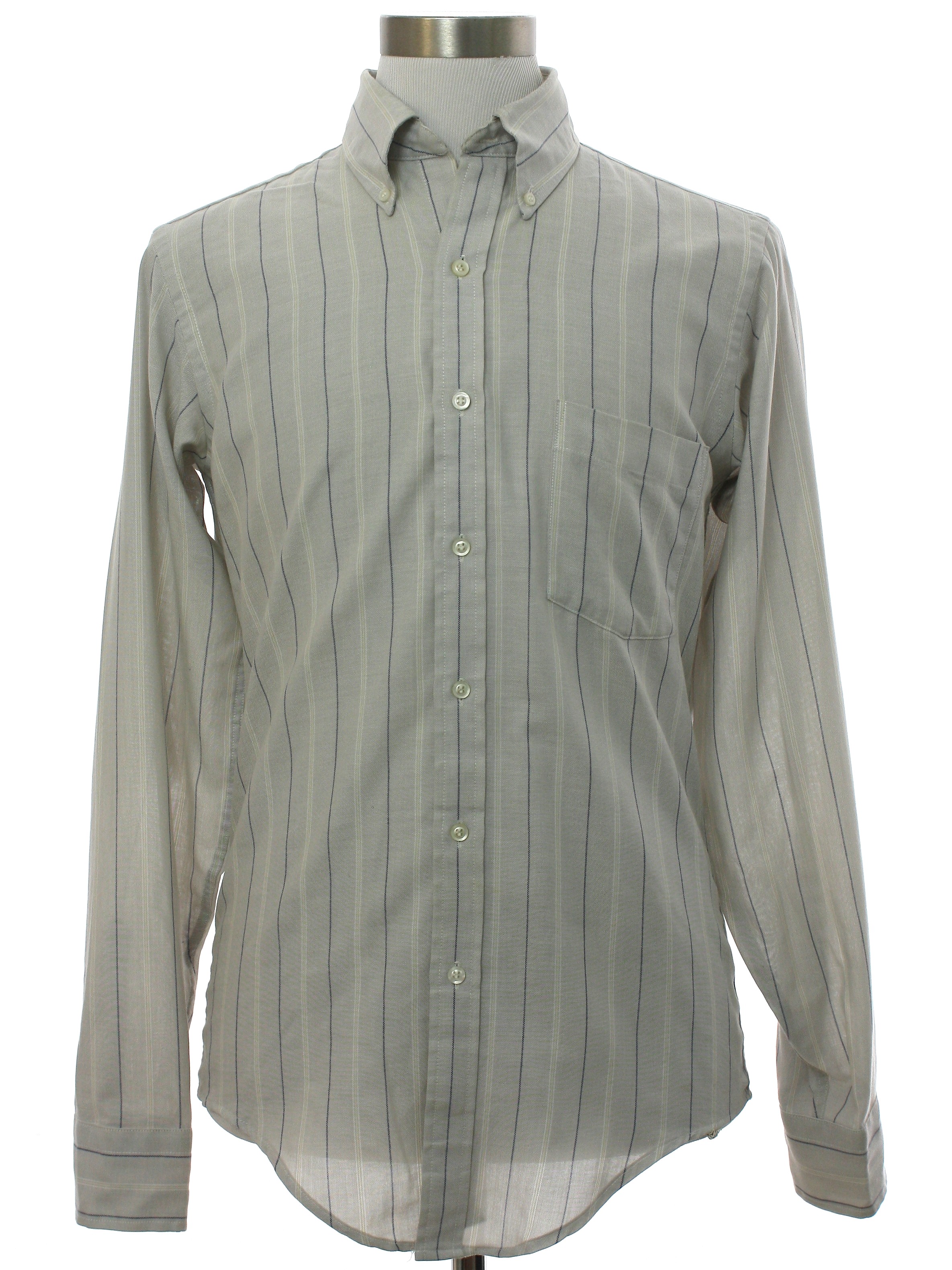 Vintage 1980's Shirt: 80s -Arrow Dover- Mens dove gray background ...