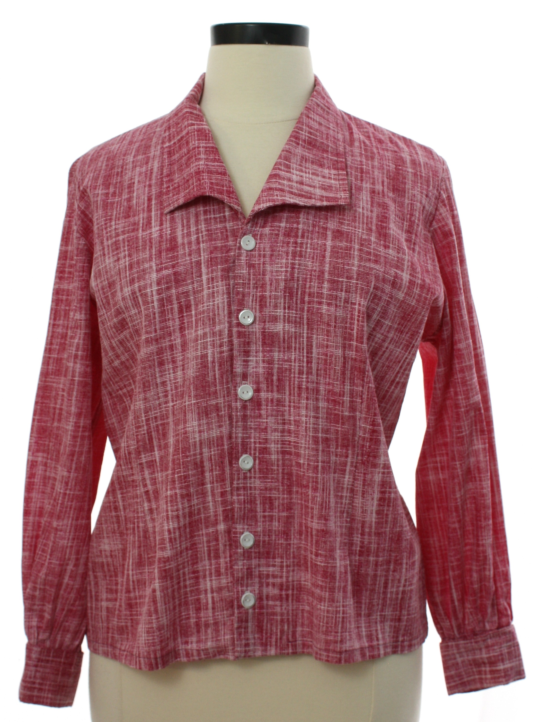 Retro 1970's Shirt (Home Sewn) : 70s -Home Sewn- Womens hazy berry red ...