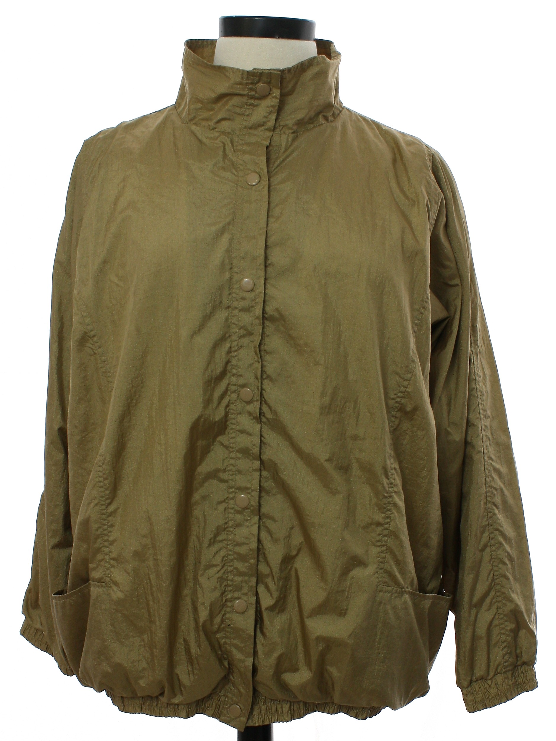Jacket: 90s -Tudor Court- Womens golden tan background nylon shell ...