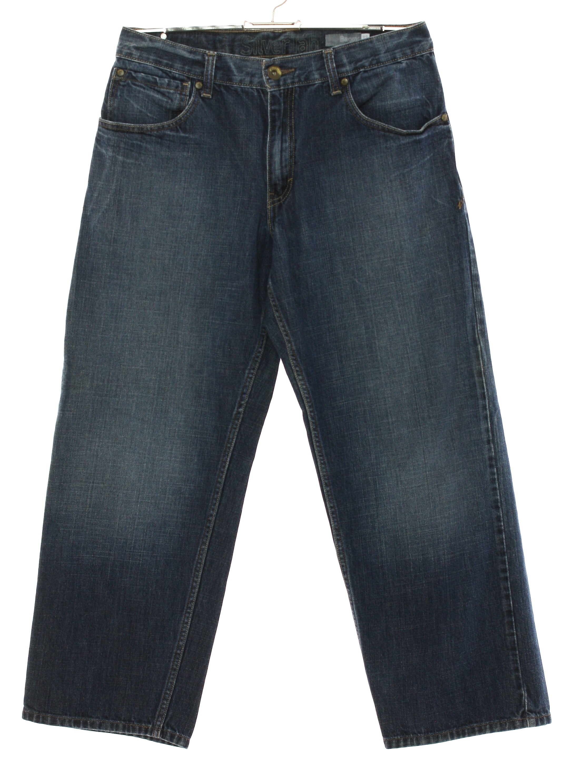 Pants: 90s (2009) -Levis Silvertab- Mens blue cotton denim baggy denim ...