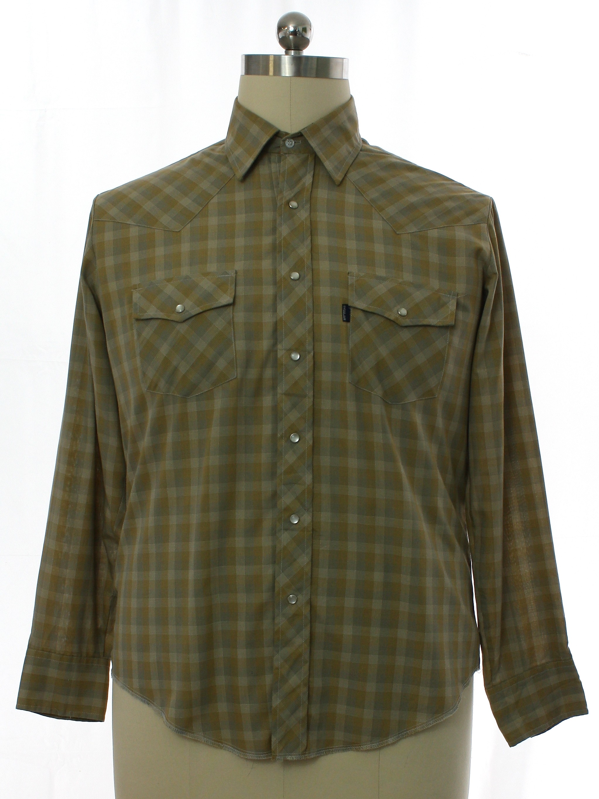 1990's Western Shirt (Saddler): 90s -Saddler- Mens shades of tan, gray ...