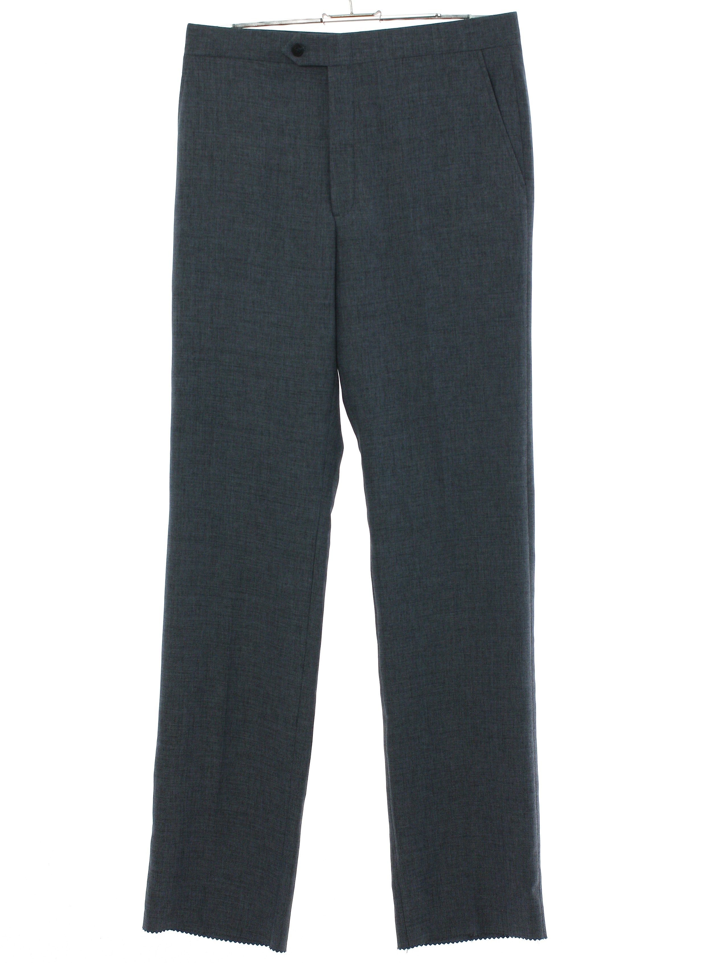 Vintage 1980's Pants: 80s -Leeds- Mens heathered blue-gray polyester ...