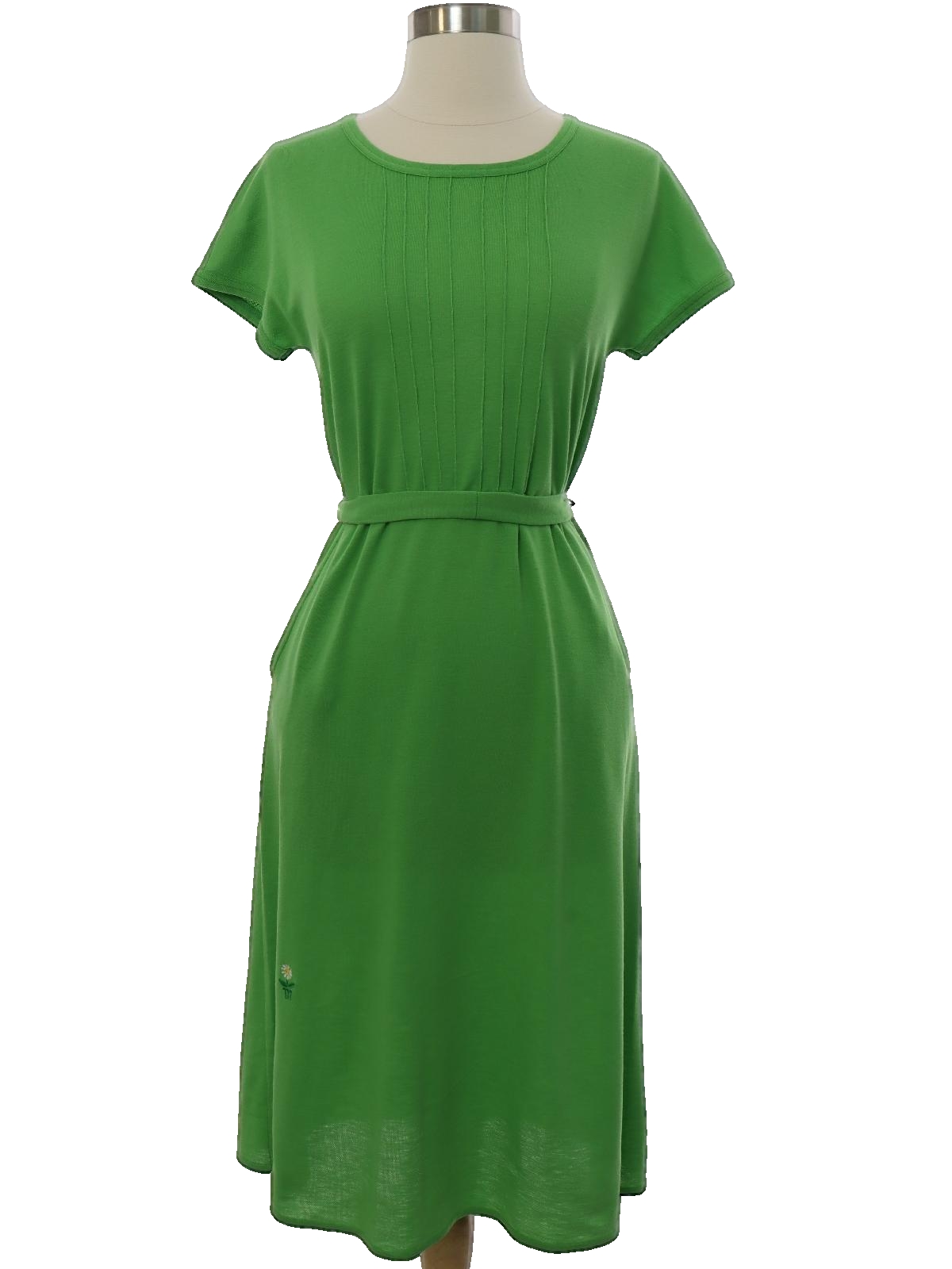 Malia 60's Vintage Dress: Late 60s -Malia- Womens green polyester ...