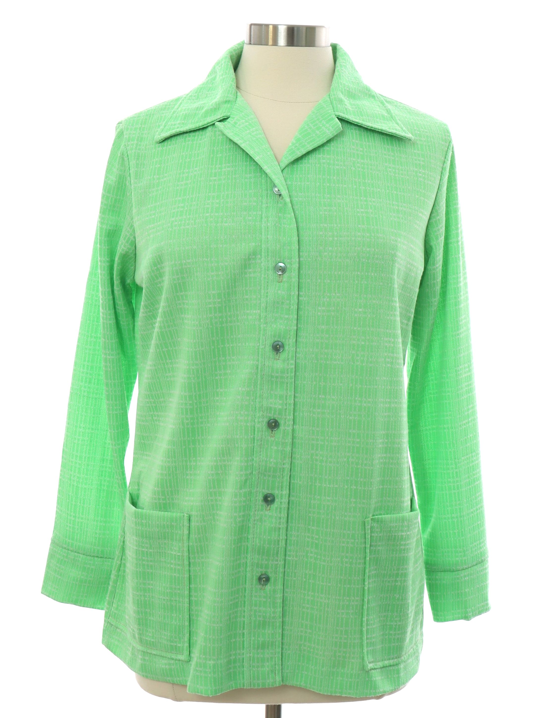 Vintage 1970's Jacket: 70s -Montgomery Ward- Womens lime green and ...