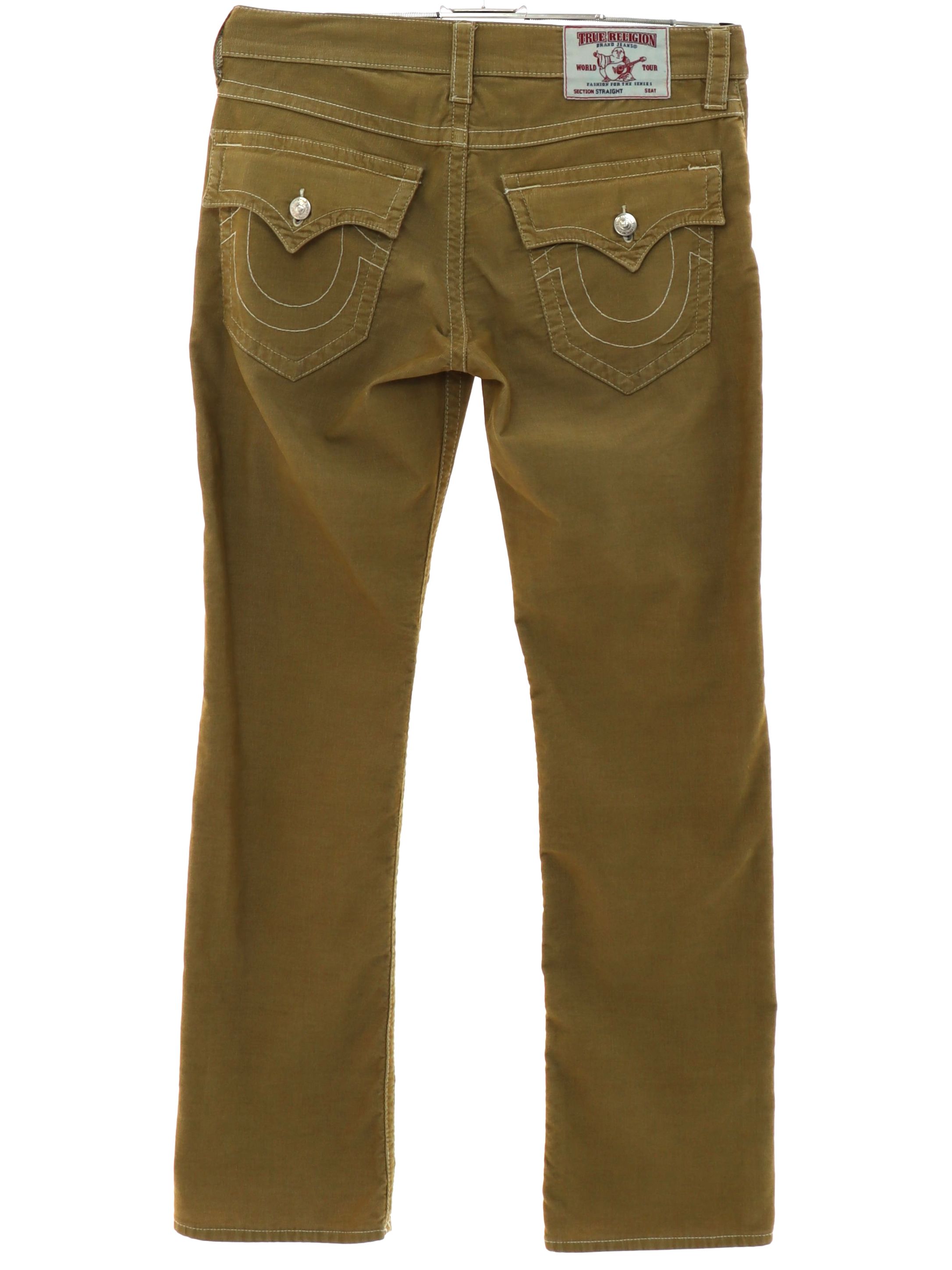 Pants 90s Early y2k True Religion Mens golden tan solid