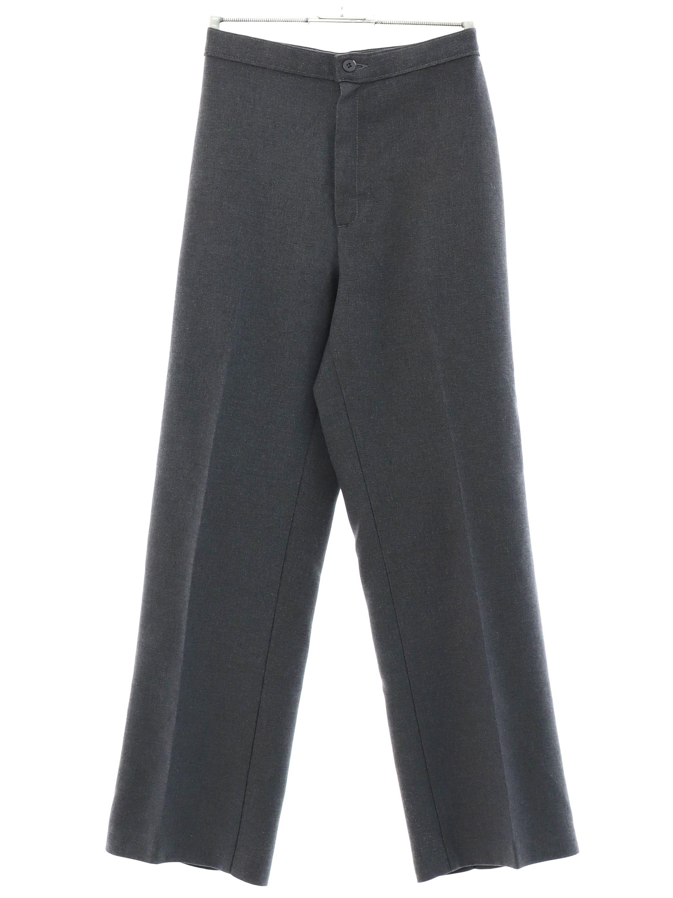 1980's Pants (JC Penney): 80s -JC Penney- Womens gray polyester flat ...