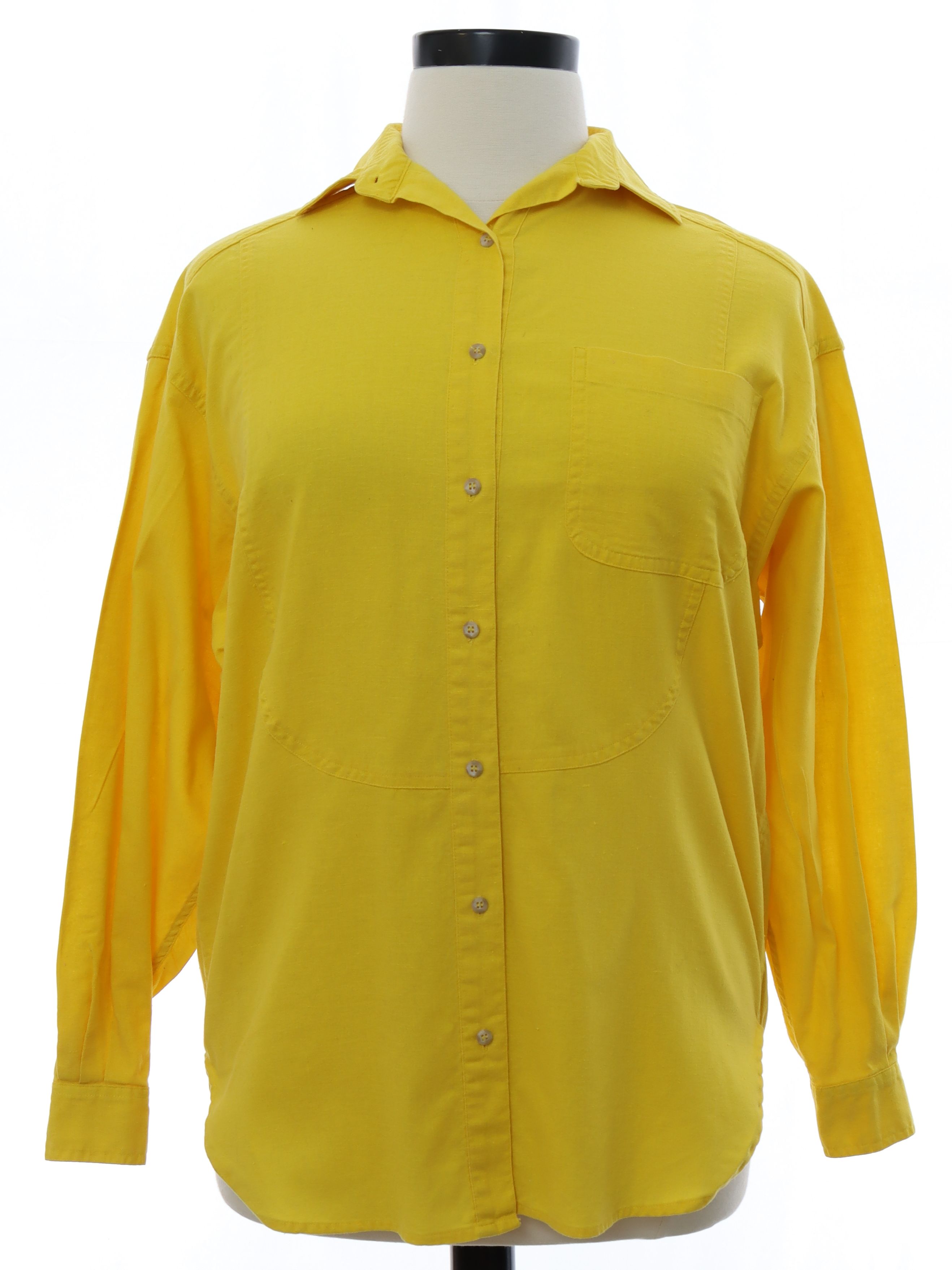 Vintage Liz Sport 1980s Shirt: 80s -Liz Sport- Womens marigold yellow ...