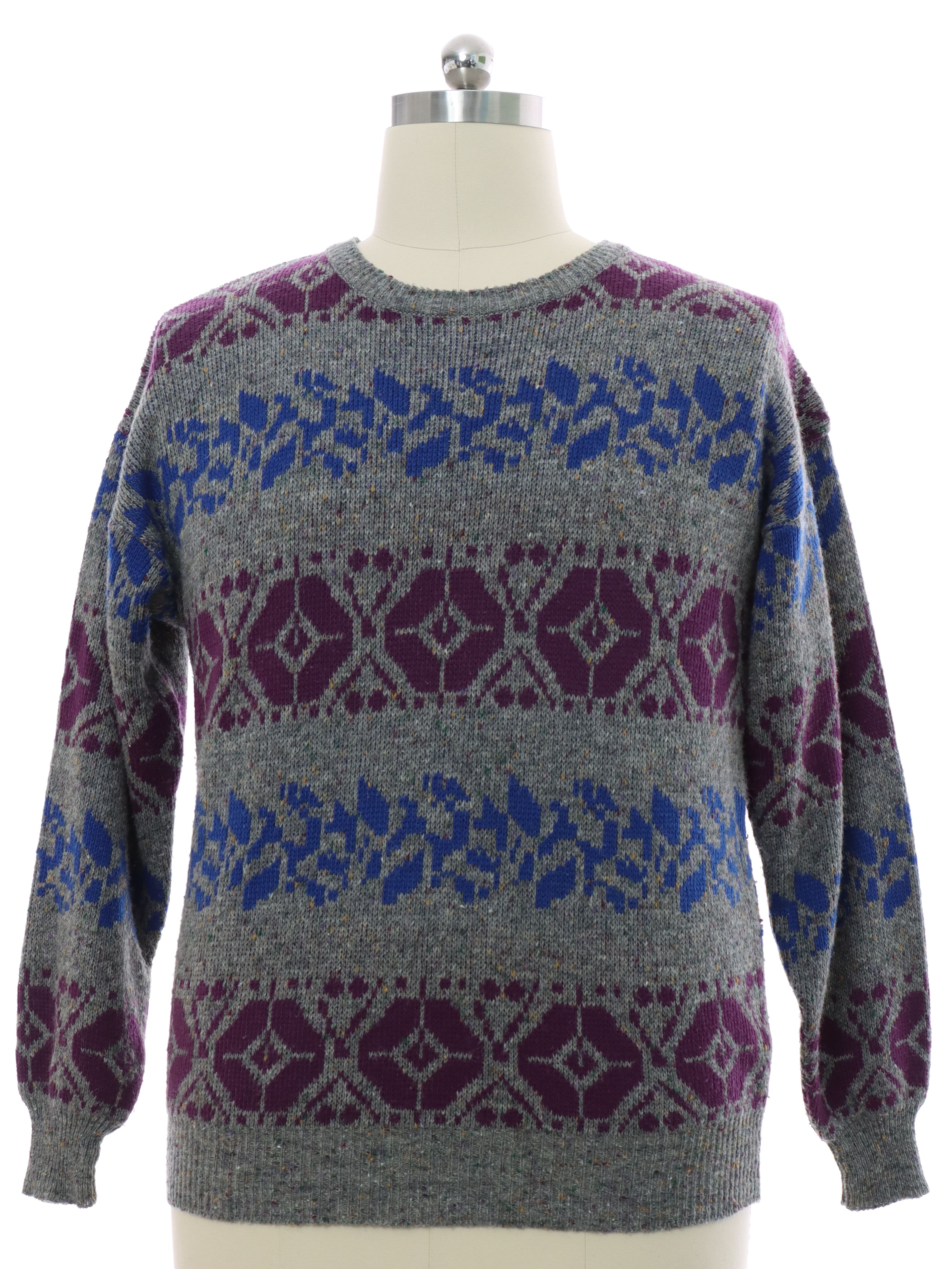 Retro 1980's Sweater (TJW by Mervyns) : 80s -TJW by Mervyns- Mens gray ...