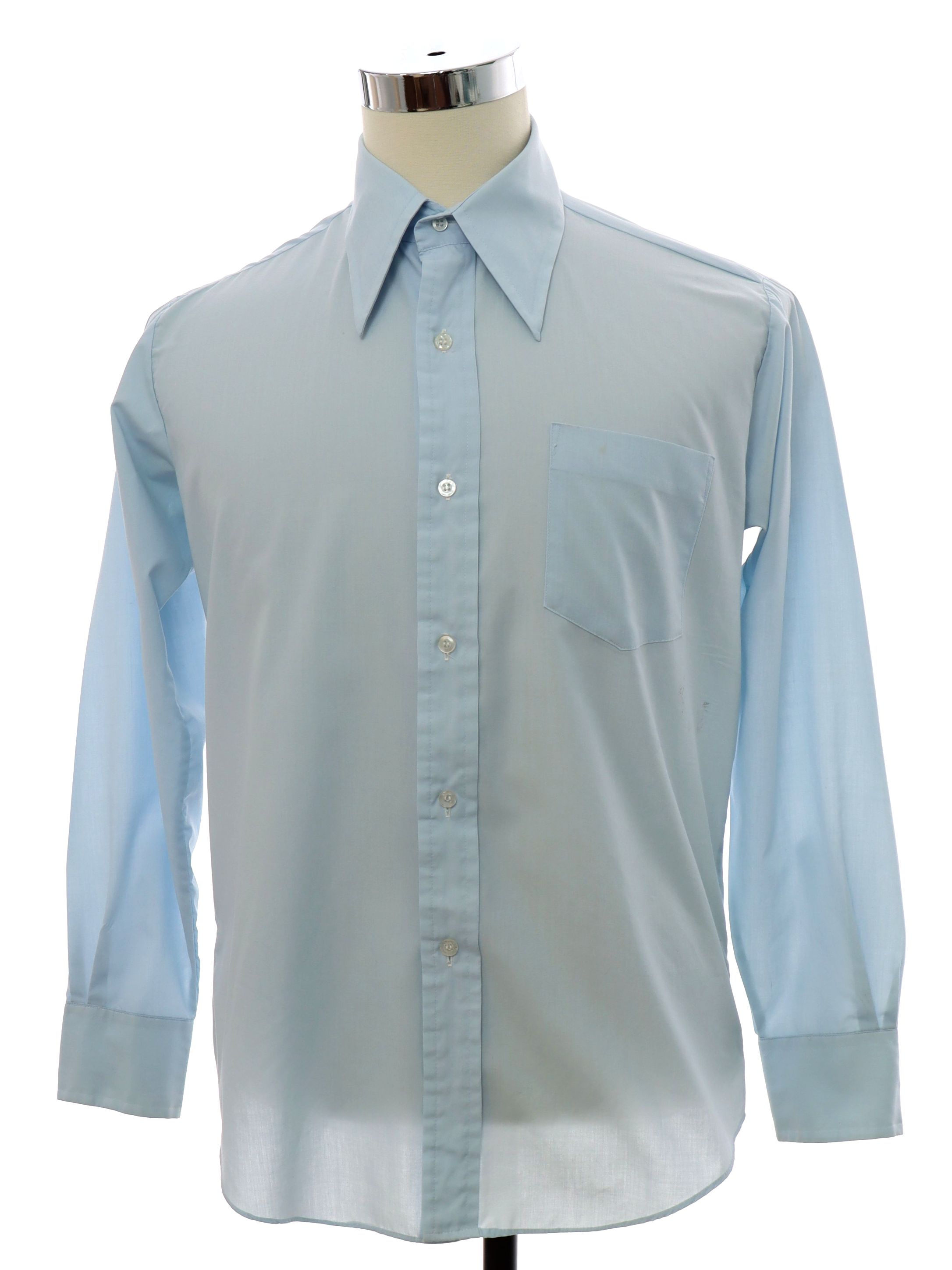Retro 70s Shirt (Bud Berma) : 70s -Bud Berma- Mens baby blue polyester ...