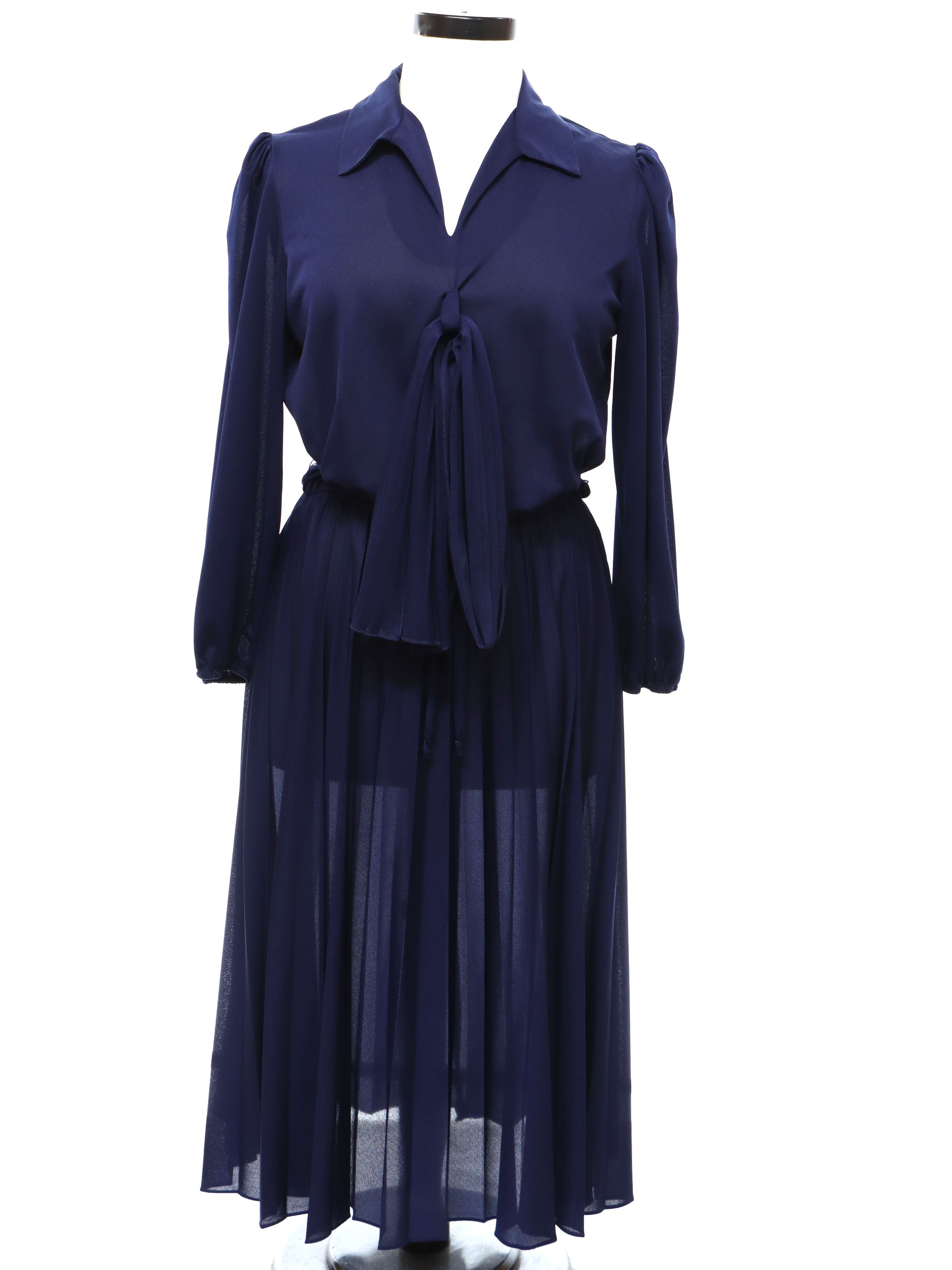 Retro 1980's Disco Dress (Looks) : 80s -Looks- Womens navy polyester ...