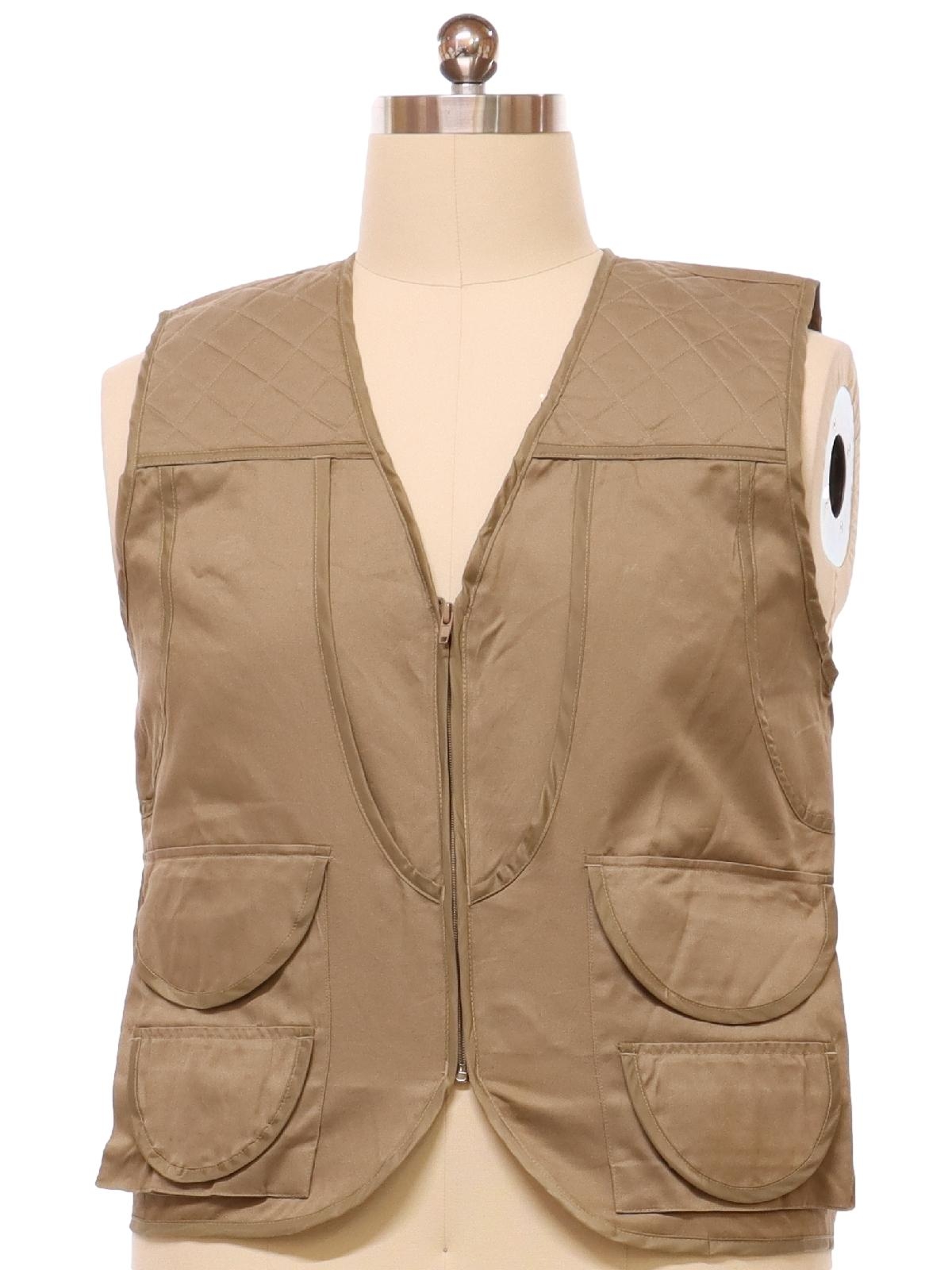 90's Vintage Vest: 90s -Ozark Trail- Mens olive drab cotton