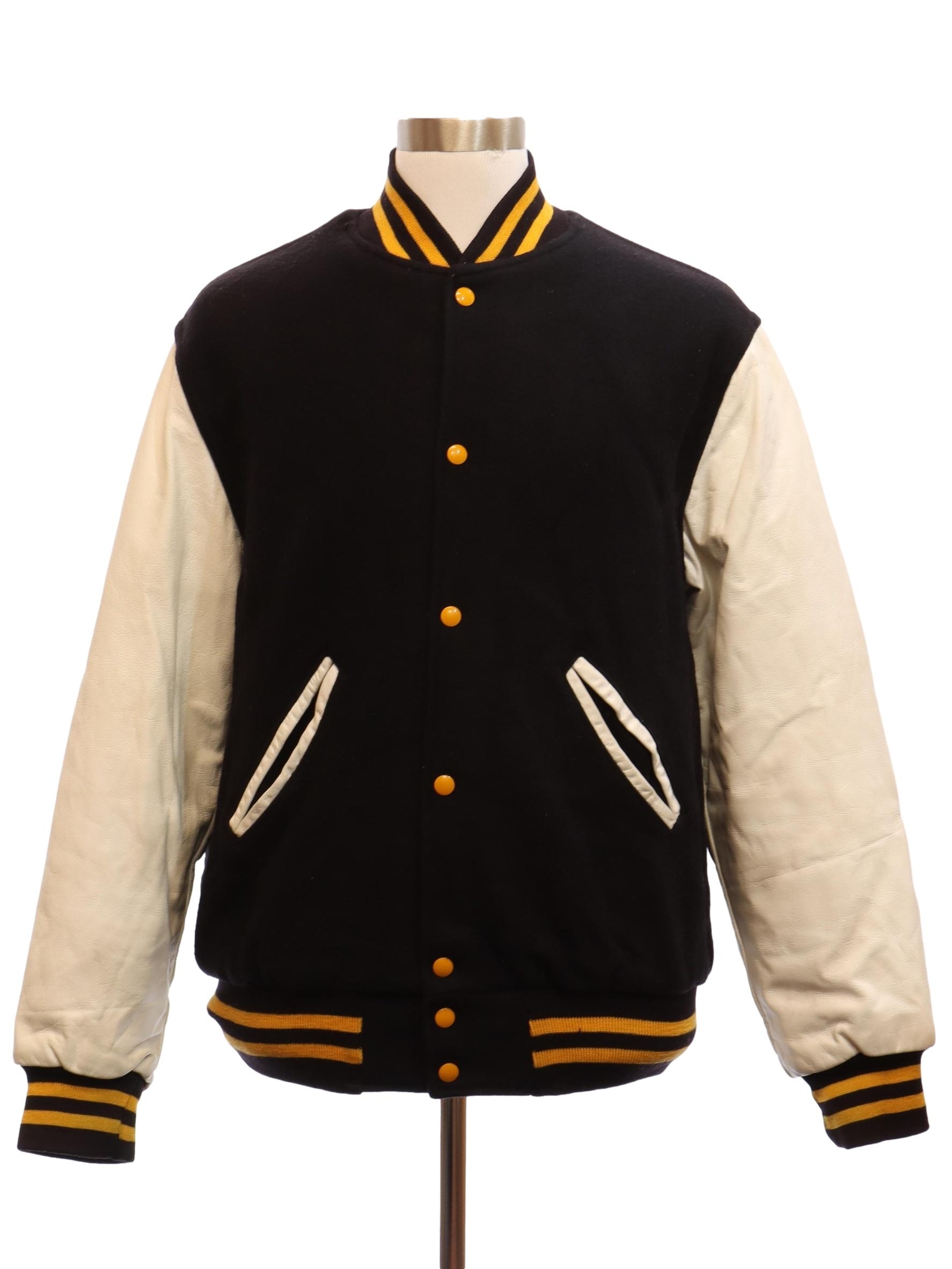 CLASSIC MEN'S BLACK LEATHER VARSITY JACKET