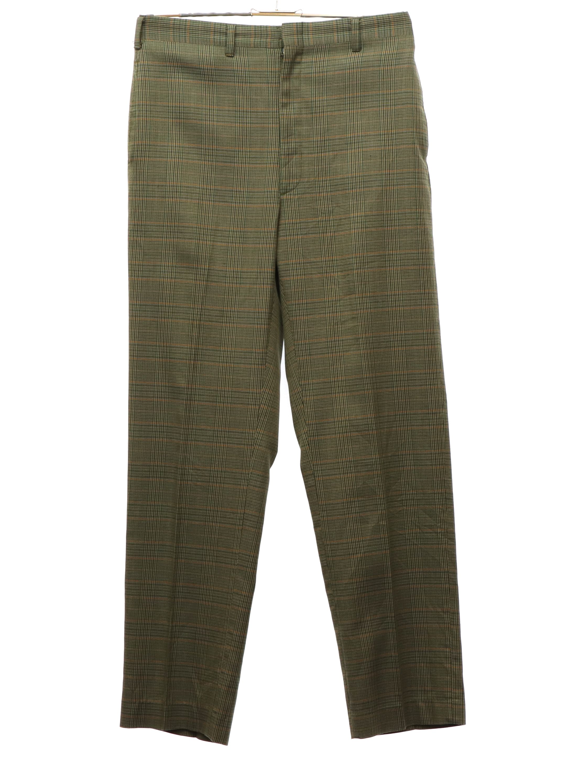 Vintage Haggar 60's Pants: 60s -Haggar- Mens shades of green, blue, and ...