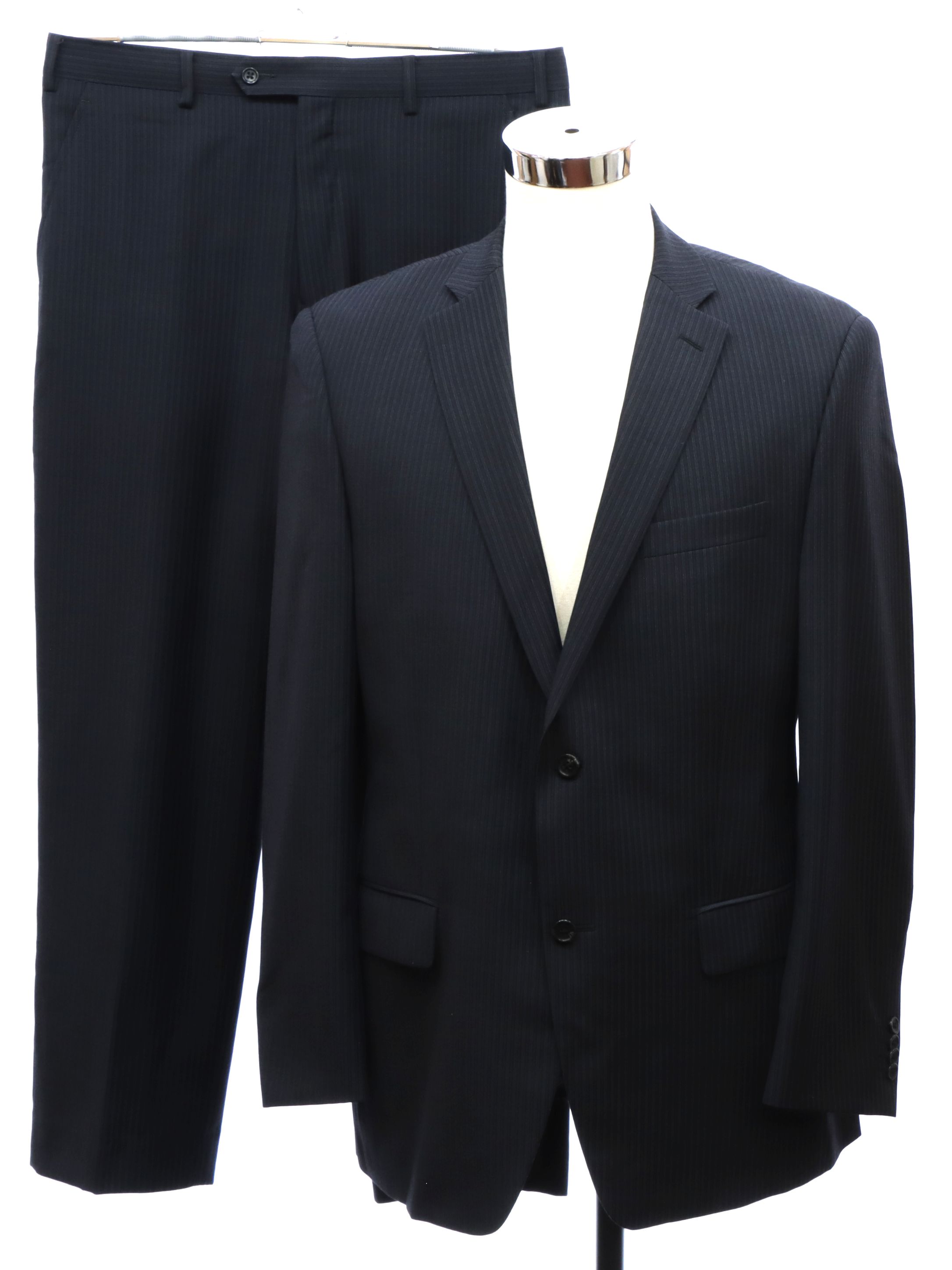 Suit: 90s -Apt 9, Made in China- Mens black background with dark blue ...