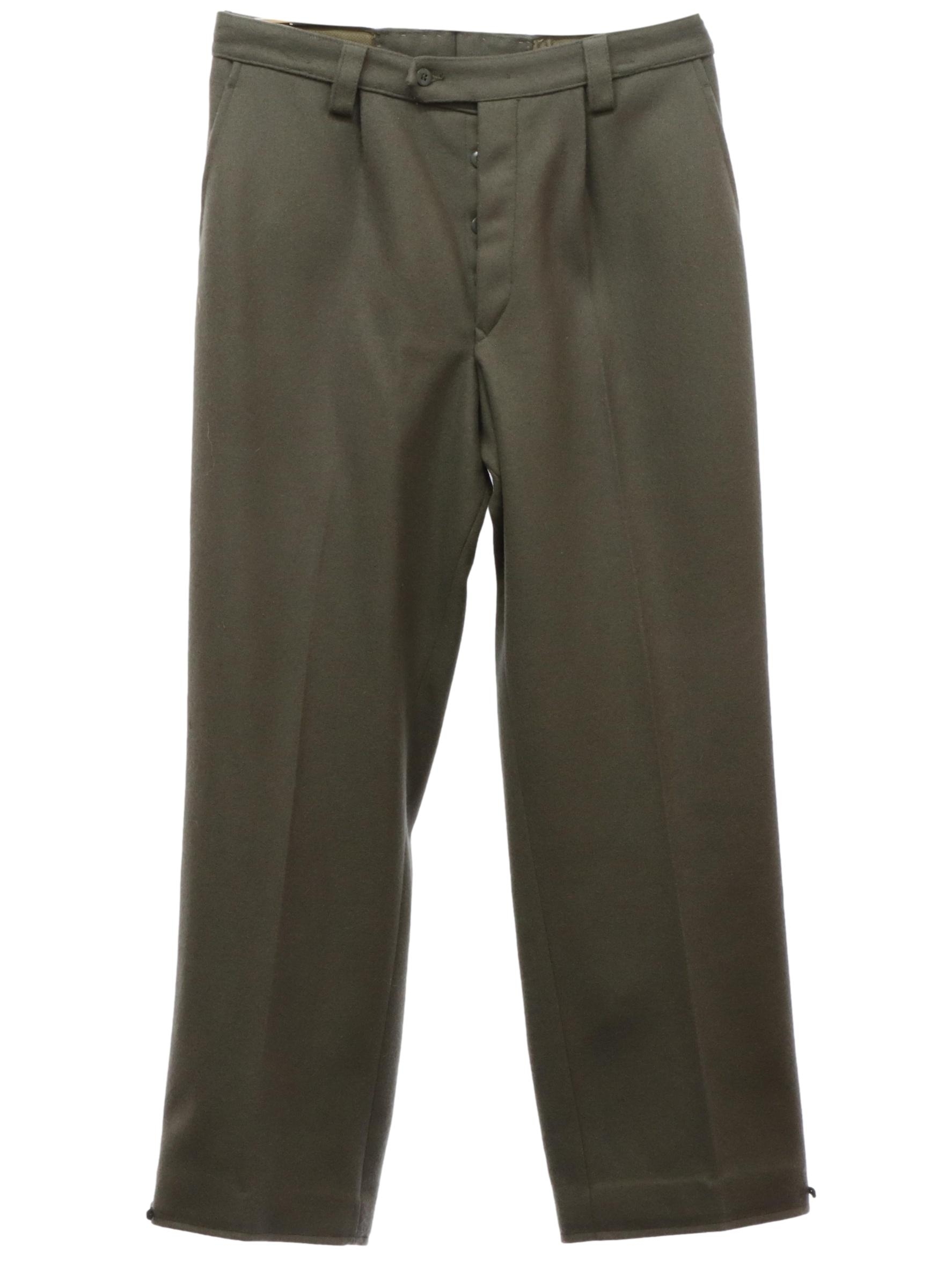 60s Pants (SG48): 60s -SG48-1 NVA- Mens grey background wool