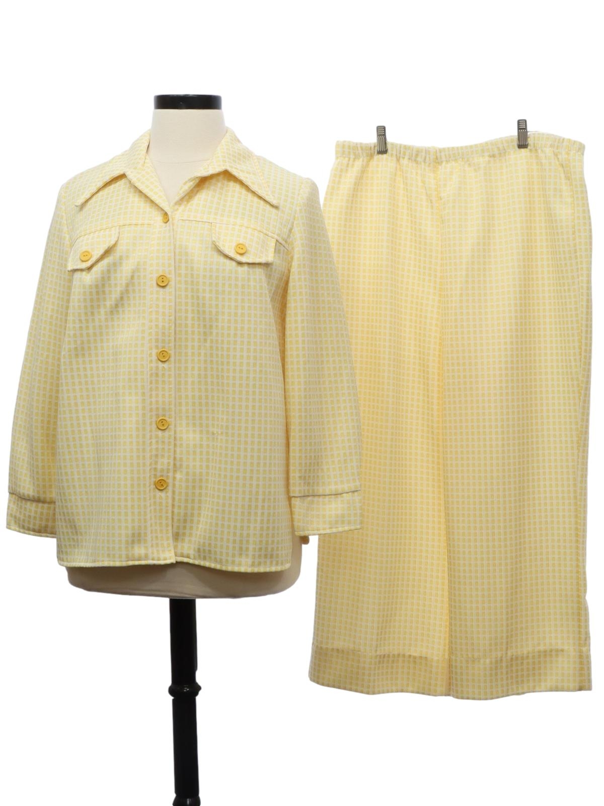Retro 70's Leisure Suit: 70s -Fabric Labels- Womens sunny yellow and ...