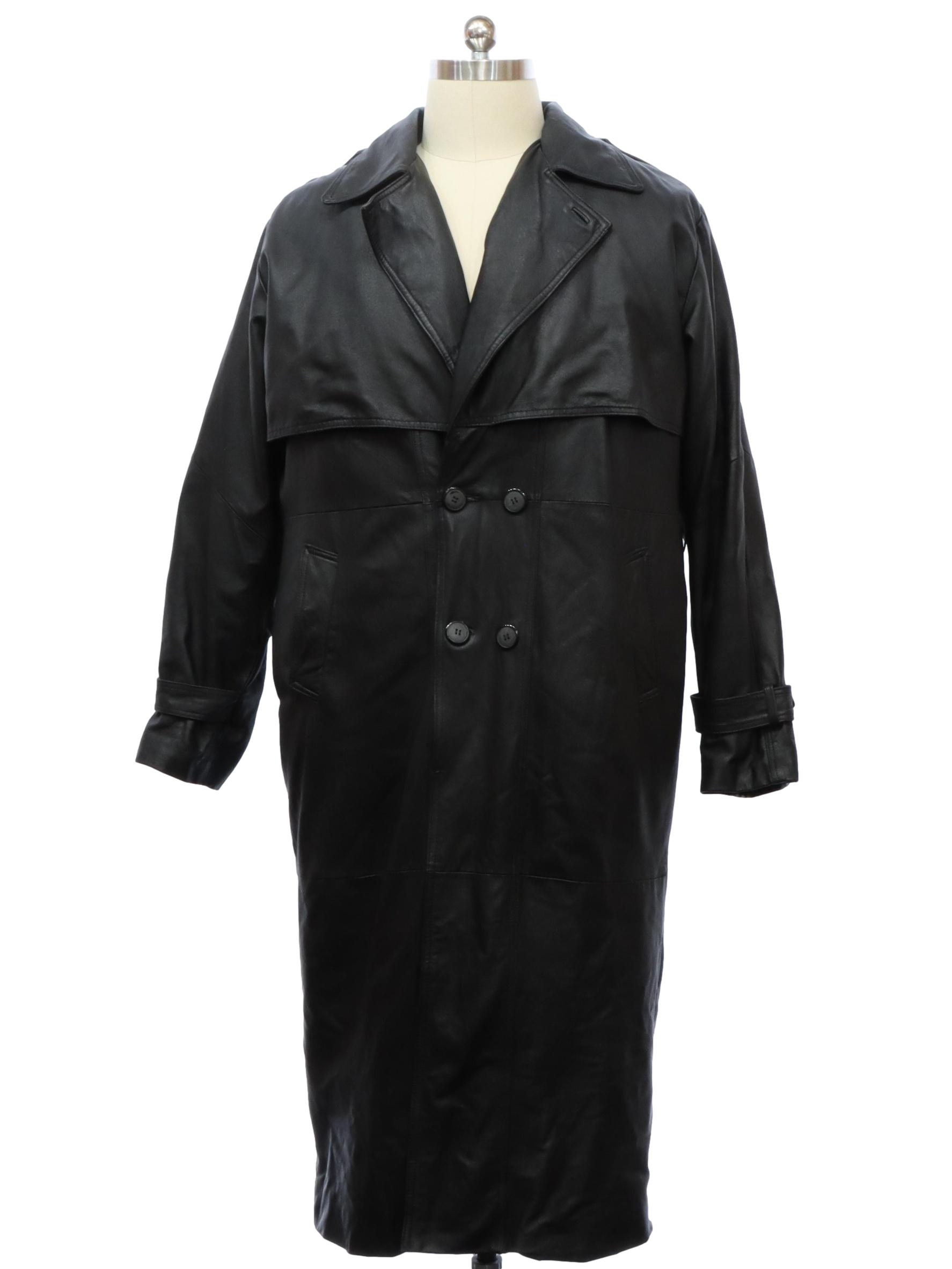Leather Jacket: 90s -Serge Platini designer- Mens taller fit black soft ...