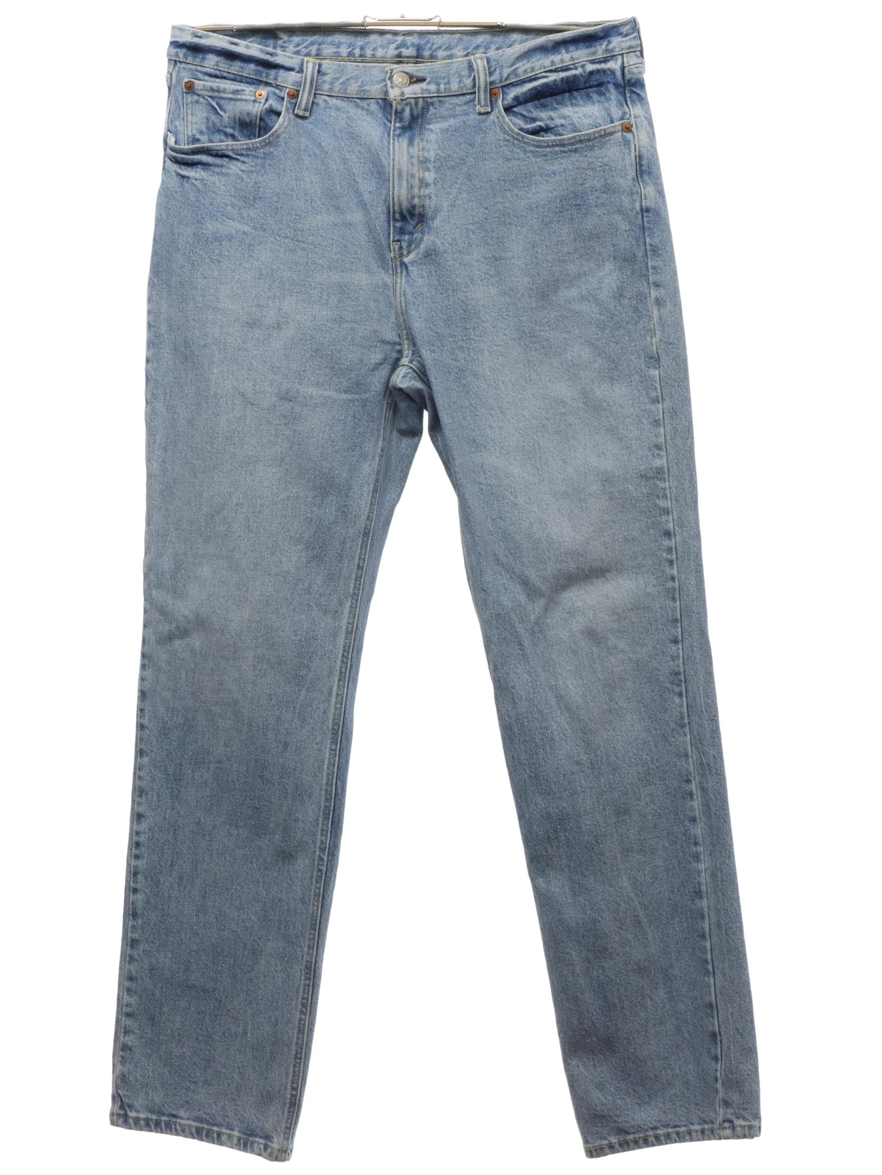 Beskrivelse Veluddannet Omhyggelig læsning Pants: 90s (2018) -Levis 541- Mens light blue wash cotton denim jeans pants  with zipper fly closure with button. Five pocket style - front scoop  pockets with single coin pocket and two
