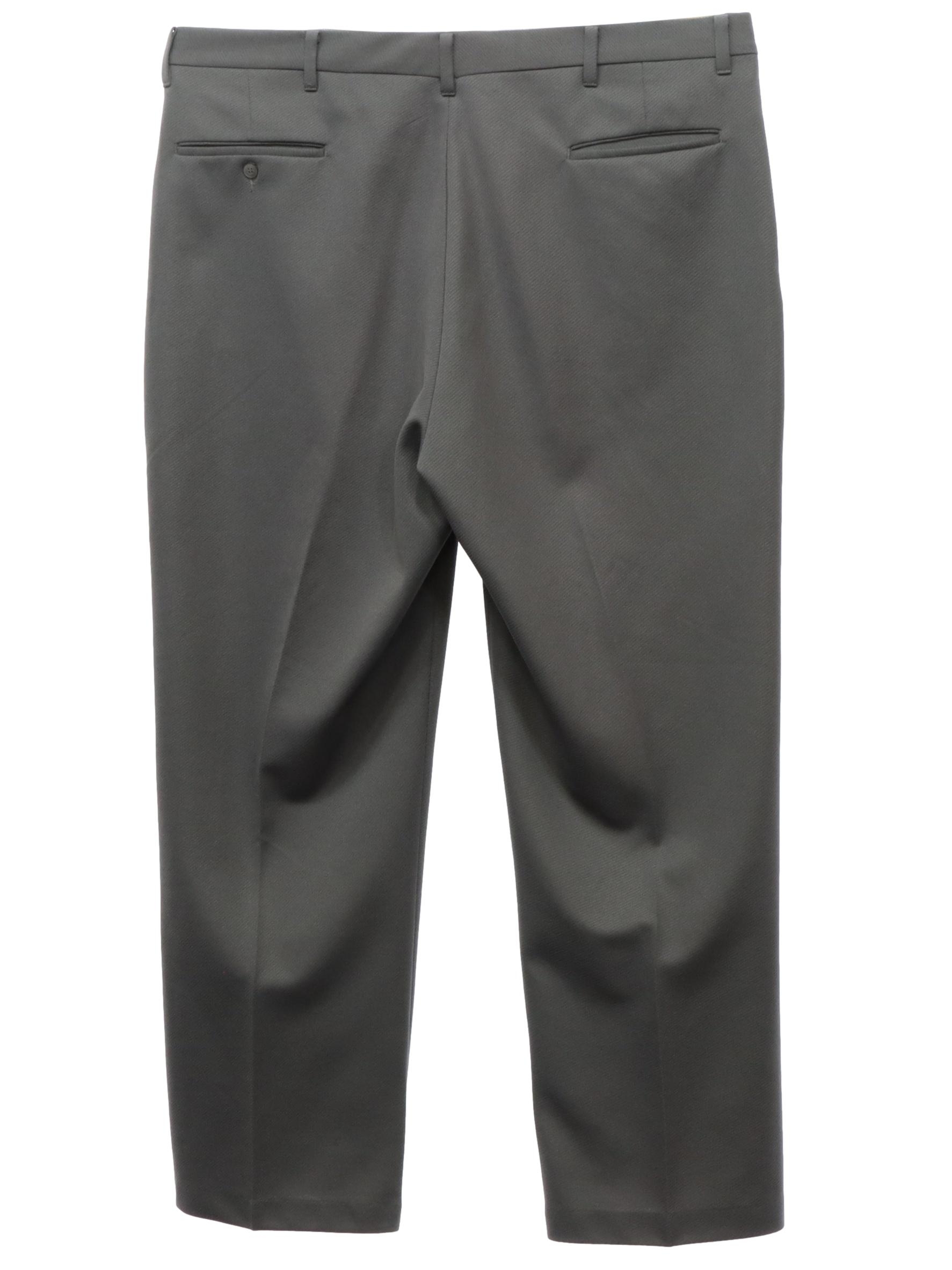 Vintage 70s Men's Slacks Light Blue Pants 38x29 Talon Zipper
