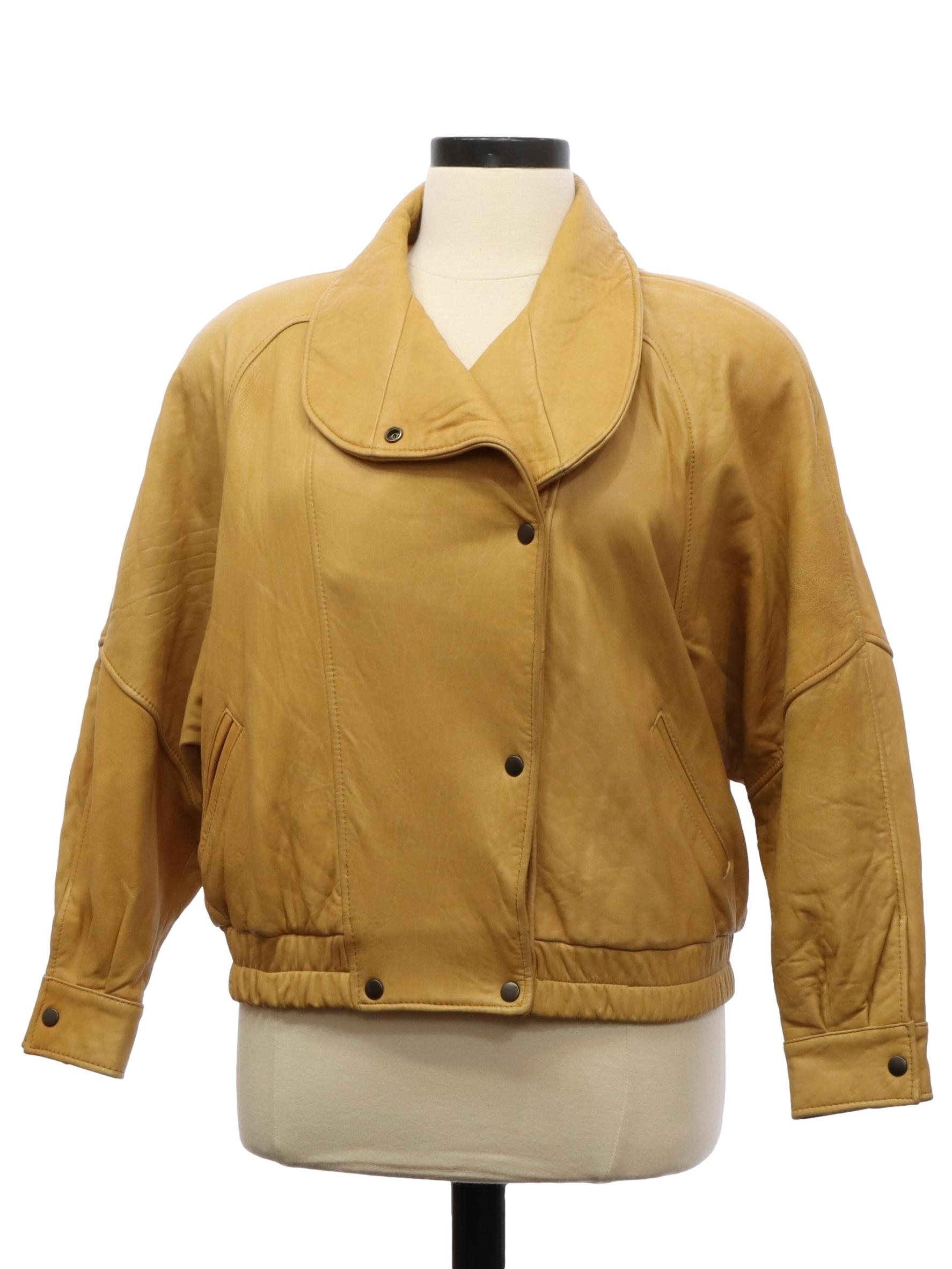 1980 s Retro Leather Jacket 80s style made in 90s LNR Womens