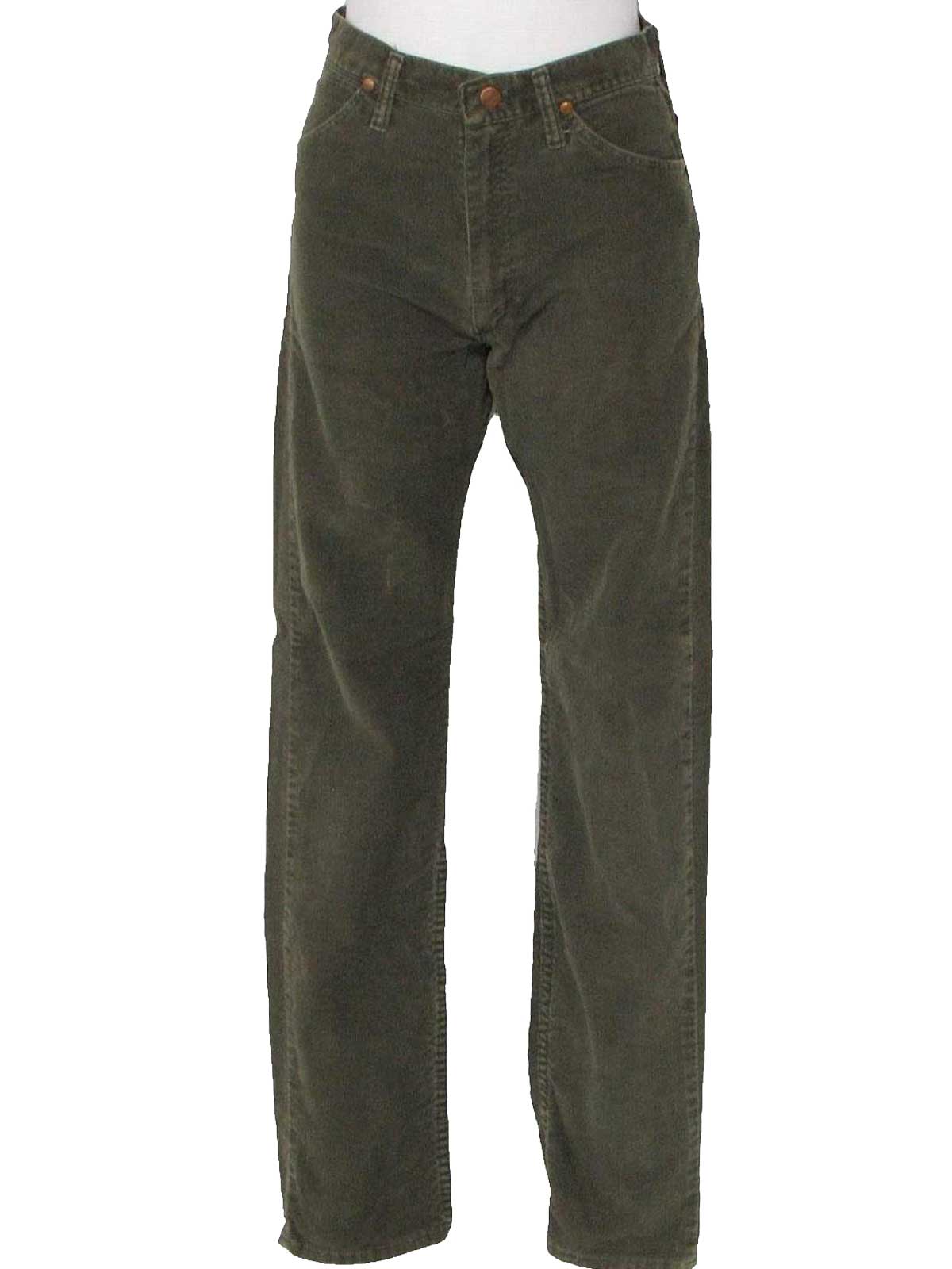 1970's Vintage Wrangler Pants: 70s -Wrangler- Mens olive green front ...