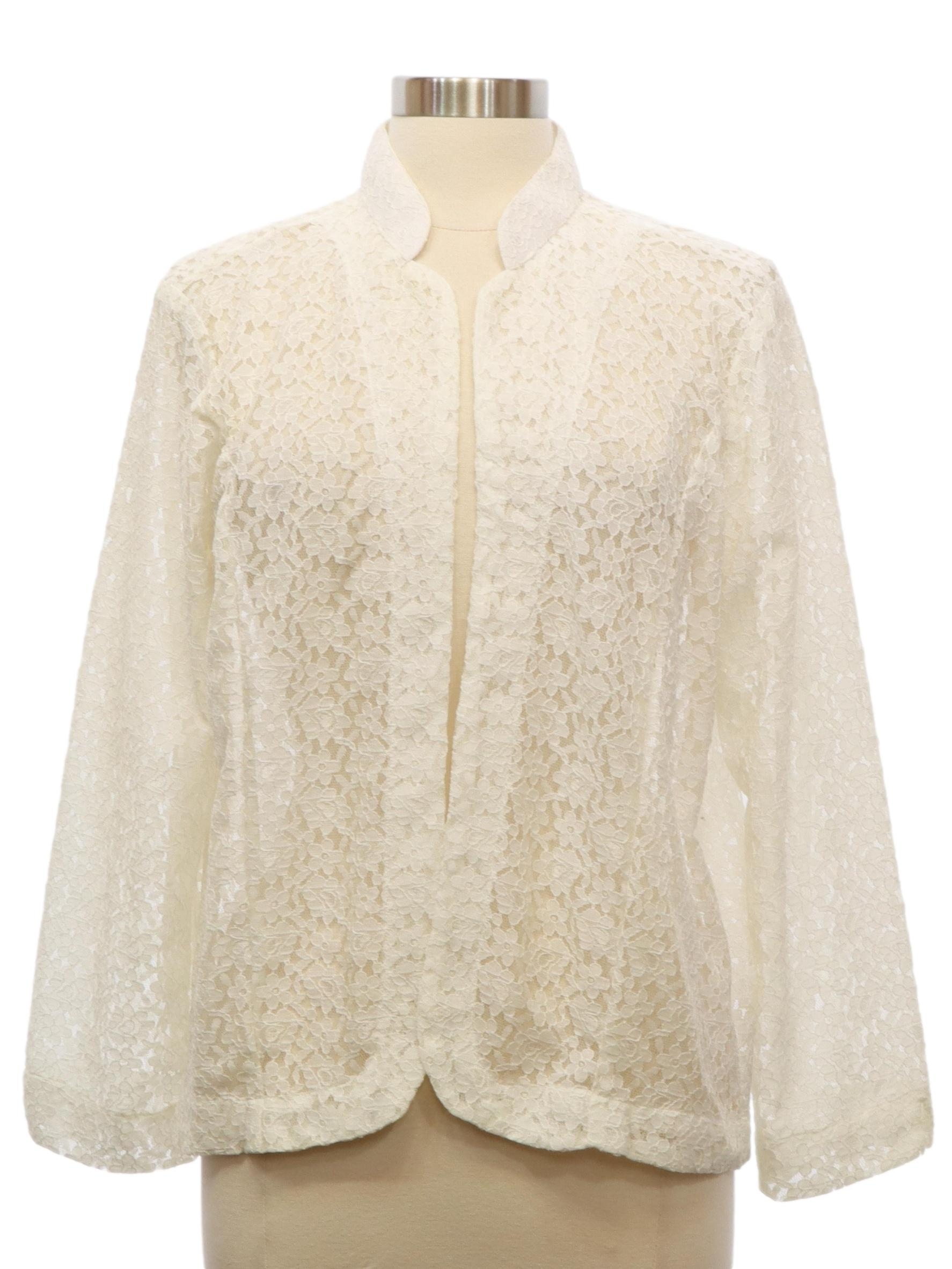 1980s Vintage Jacket: 80s -Tudor Court- Womens white nylon longsleeve ...
