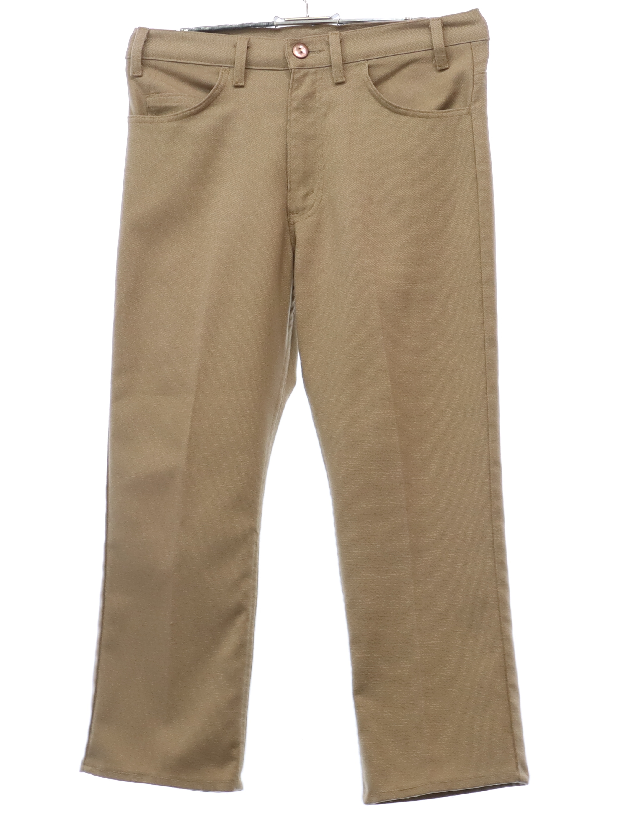 80s Retro Pants: Early 80s (1980) -Levis Sta Prest 517- Mens tan