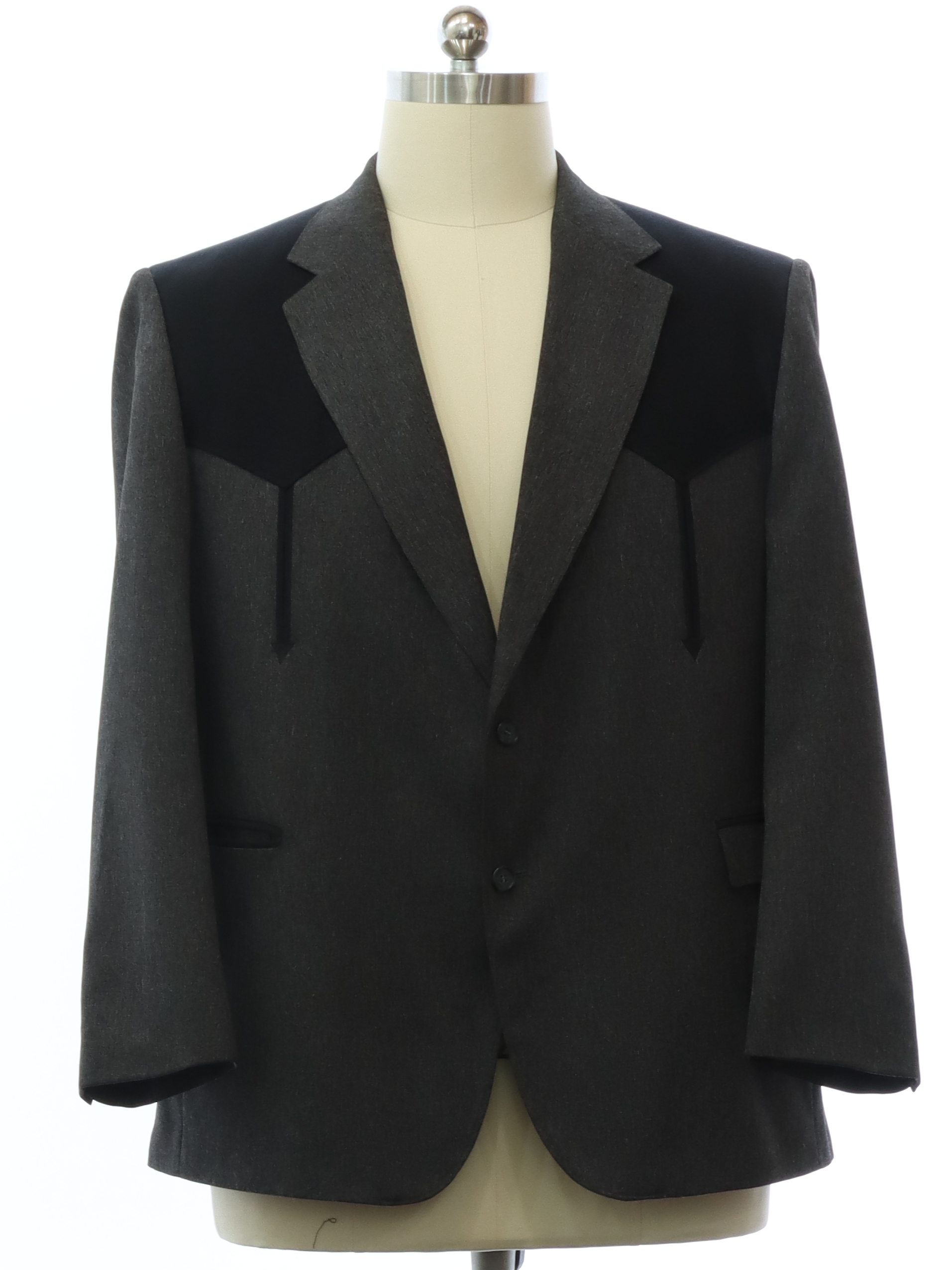 Jacket: 90s -Circle S- Mens hazy grey background polyester