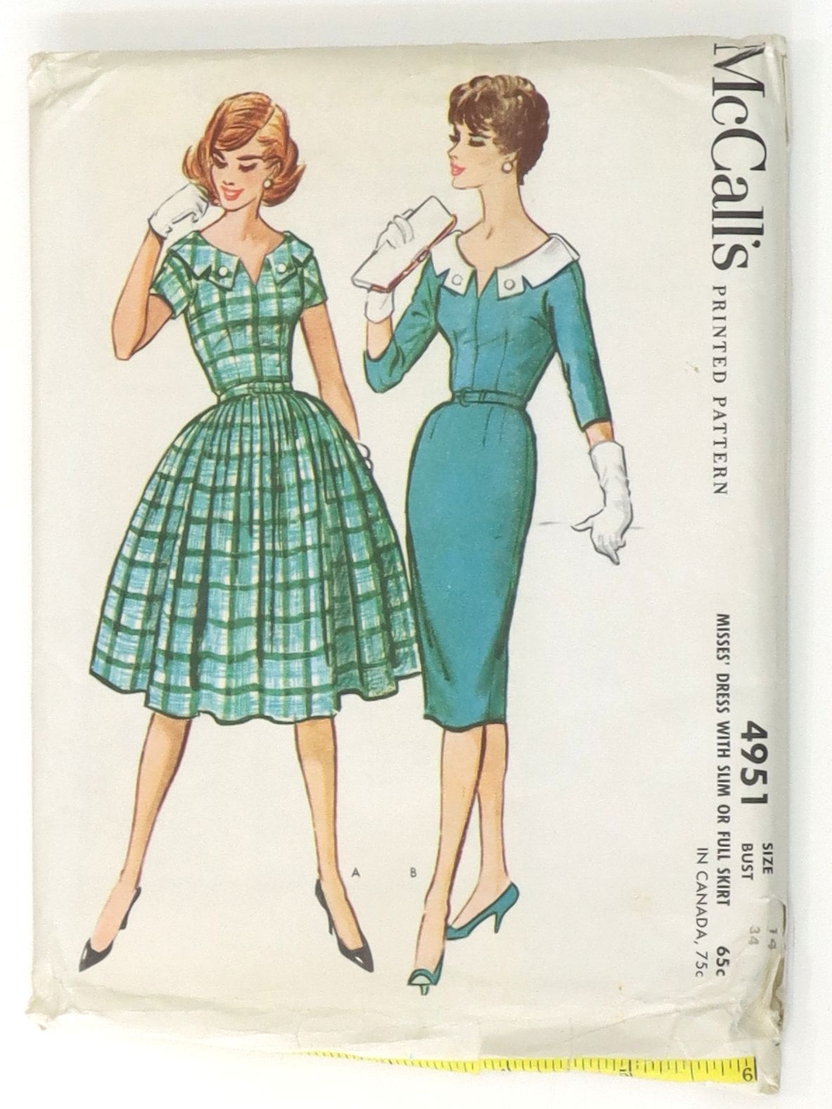 1950 s McCalls Pattern No. 4951 Womens Pattern