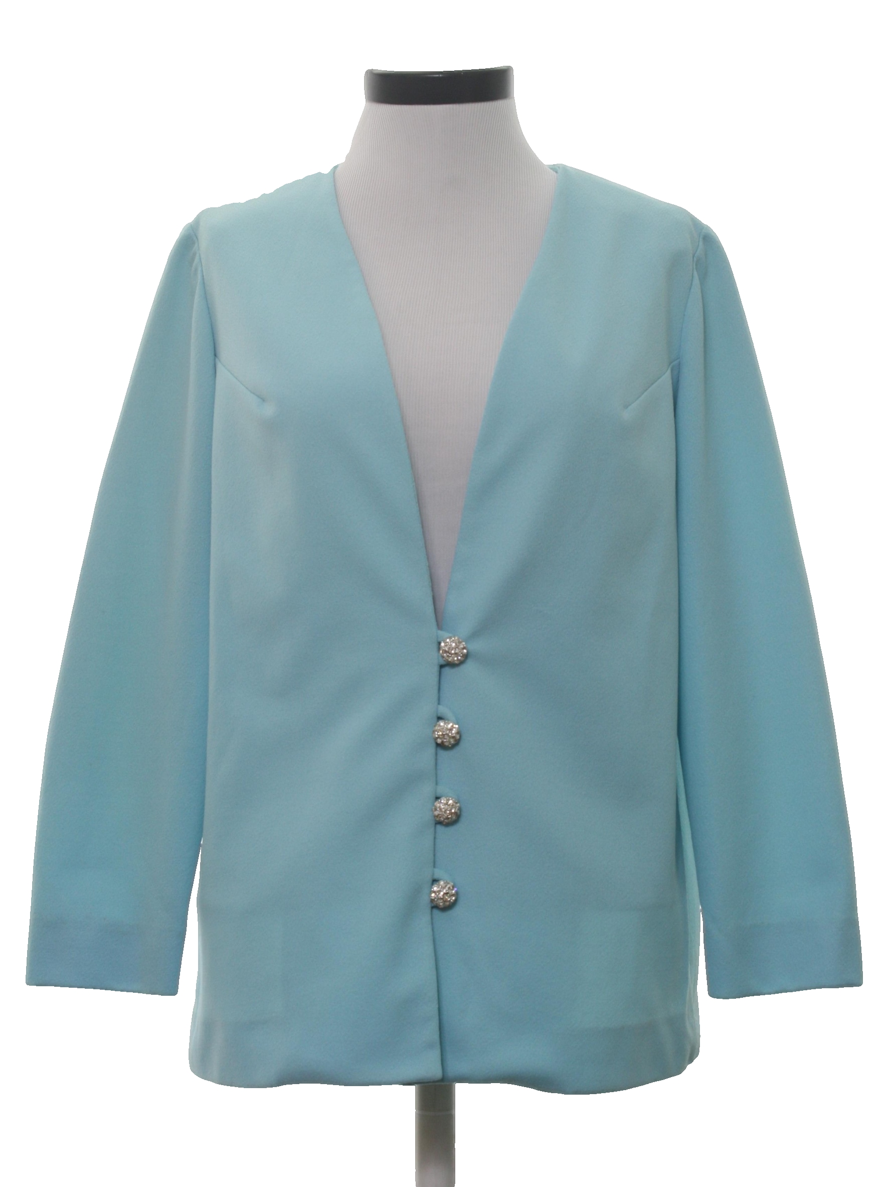 Retro 1970's Jacket: 70s -No Label- Womens pale blue longsleeve ...