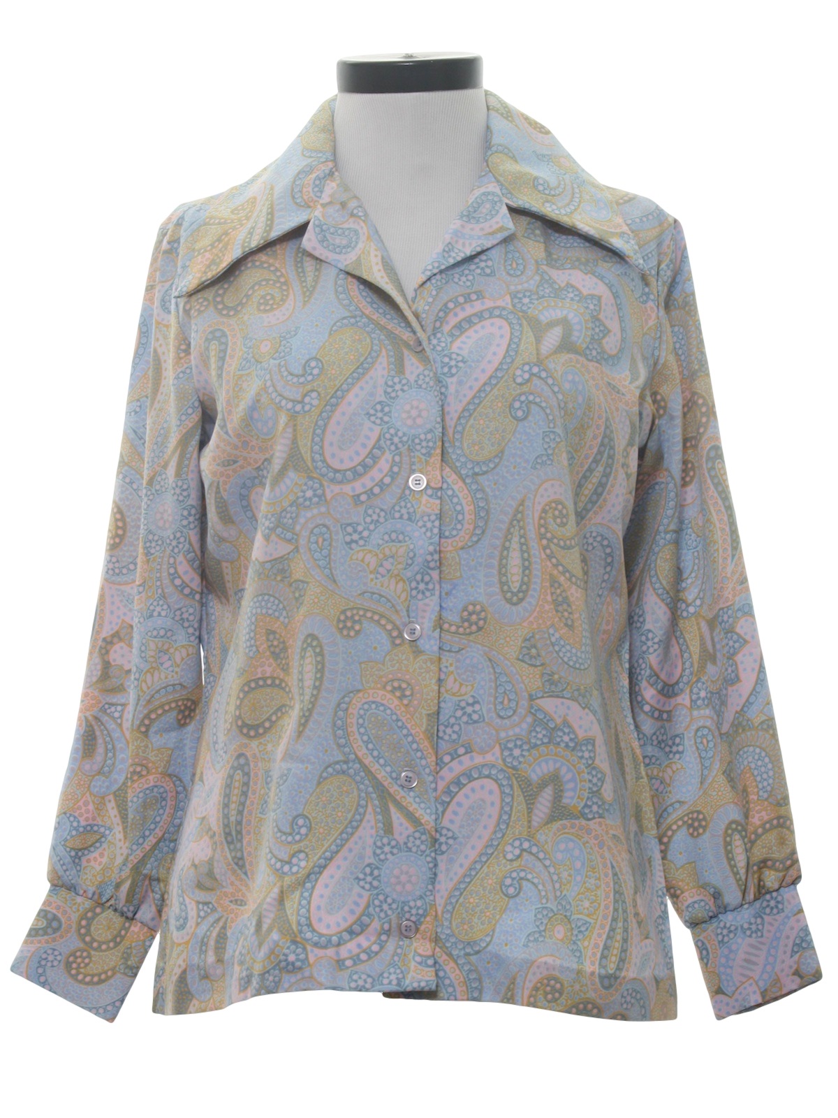 Vintage 1970's Shirt: 70s -Laura Mae- Womens silky polyester blouse ...