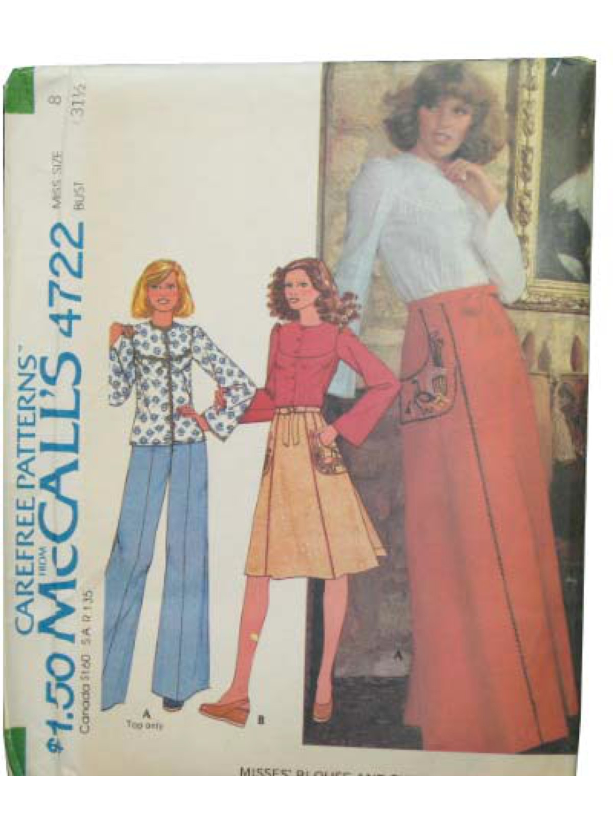 1970's Sewing Pattern (McCalls 4722): 1975 -McCalls 4722- Womens sewing ...