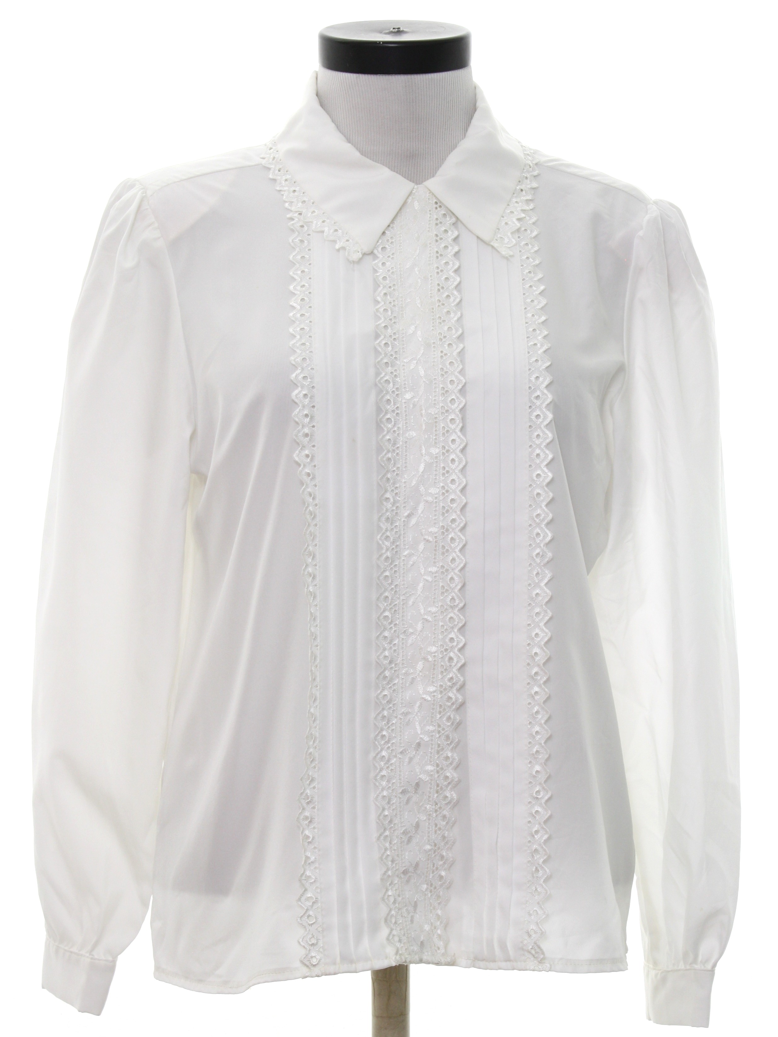 Vintage 80s Shirt: 80s -Lauren Lee- Womens white, light weight ...