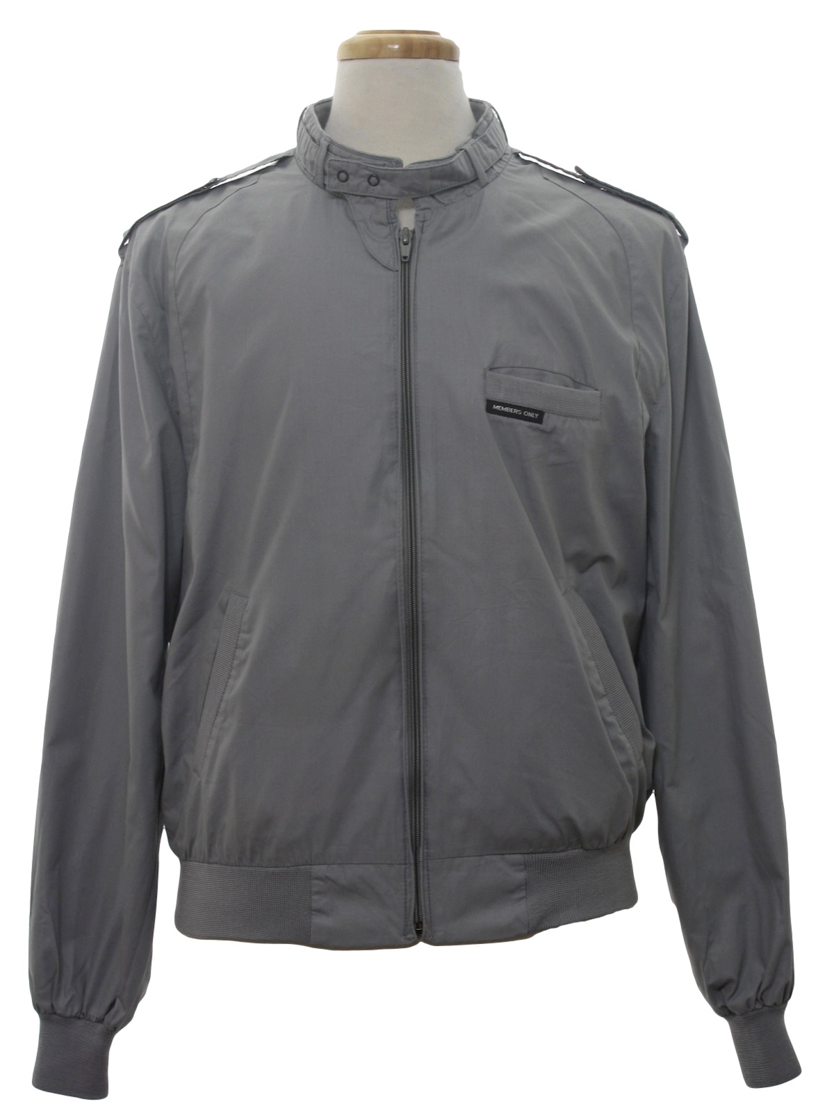 80's Vintage Jacket: 80s -Members Only- Mens light grey front zipper ...