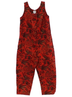 1980's Womens Totally 80s Hawaiian Jumpsuit