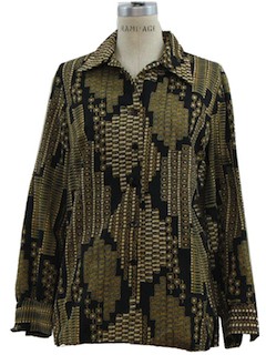 1970's Womens Print Disco Style Shirt