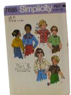 1970's Unisex/Childs Sewing Pattern