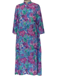 1970's Womens Lounge Maxi Dress